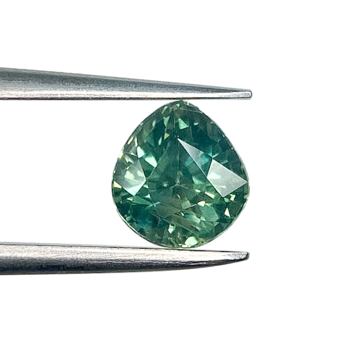 1.24ct | Brilliant Cut Pear Shape Green Montana Sapphire