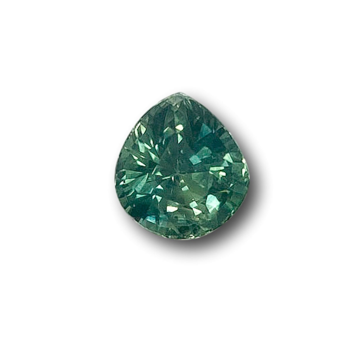 1.24ct | Brilliant Cut Pear Shape Green Montana Sapphire