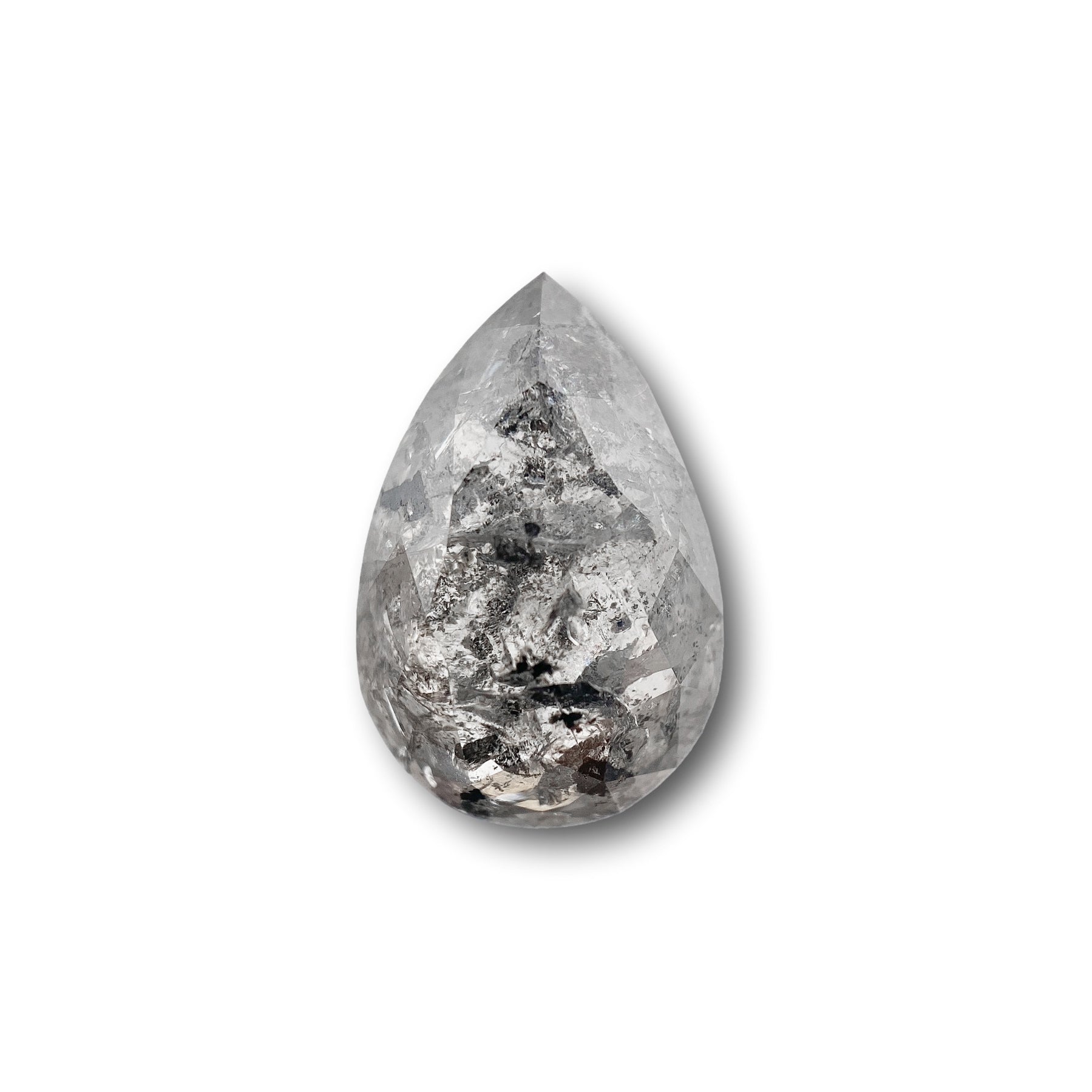 3.85ct | Salt & Pepper Pear Shape Brilliant Cut Diamond