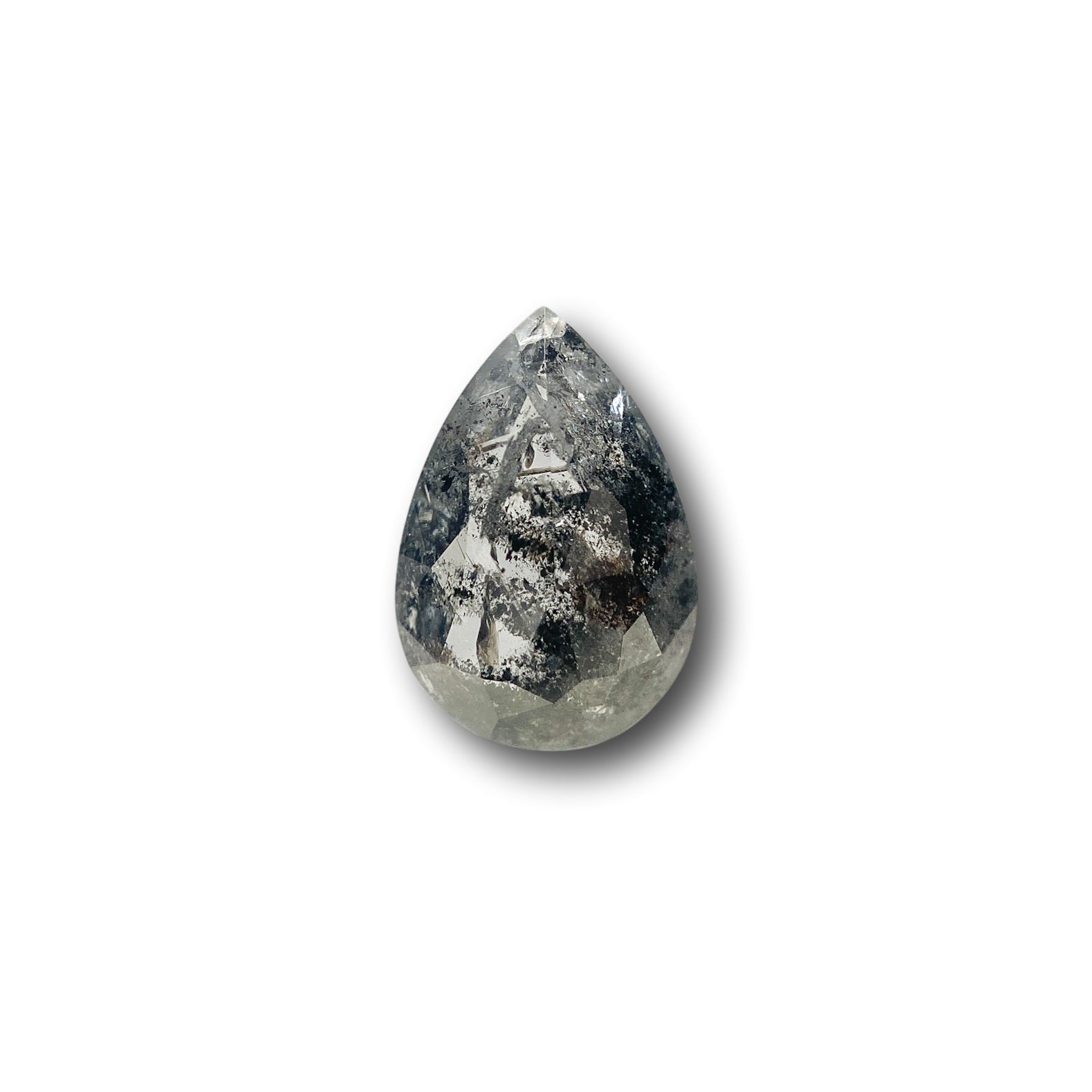 1.15ct | Salt & Pepper Pear Shape Rose Cut Diamond