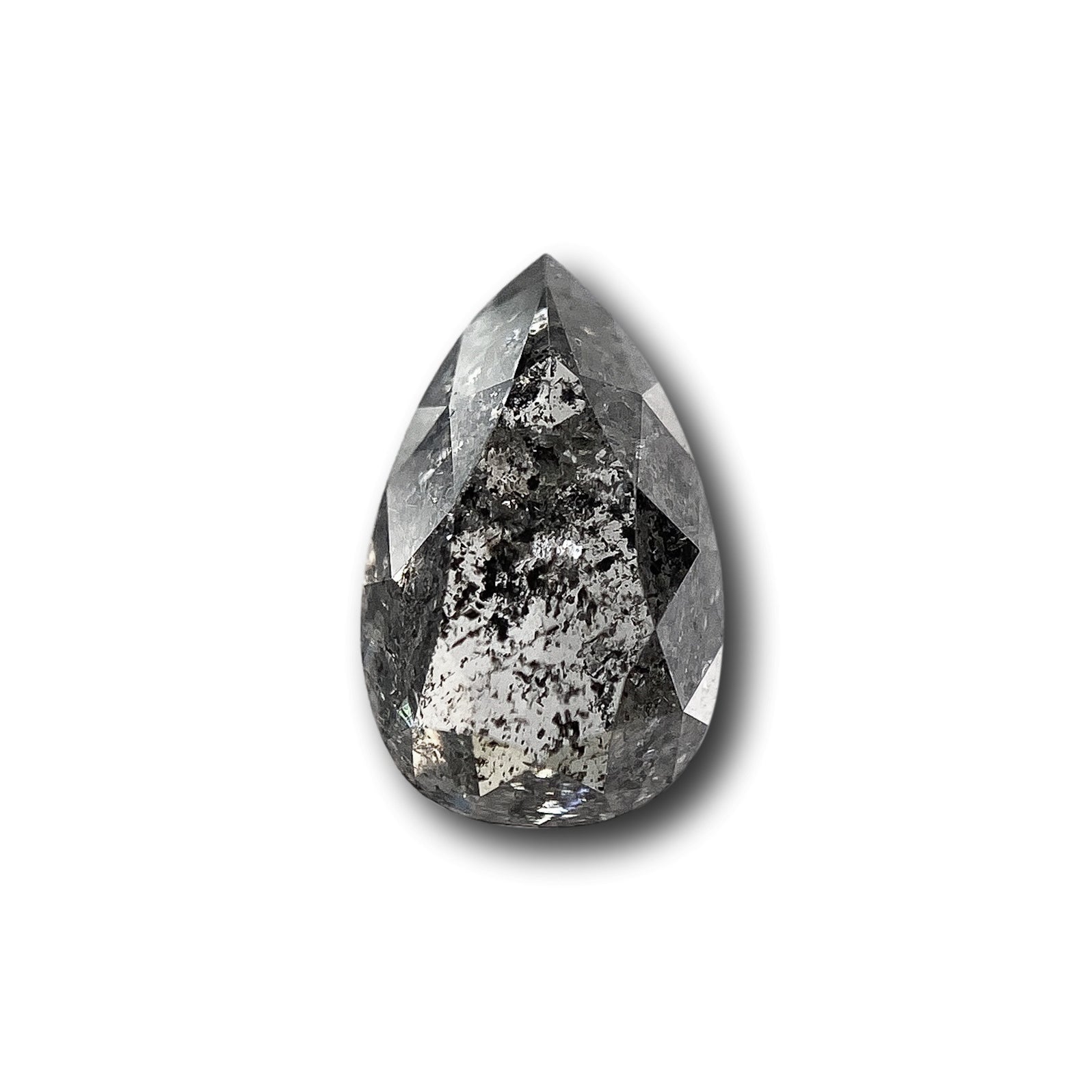 DIAMOND VAULT SALT & PEPPER DIAMOND 1.18ct | Salt & Pepper Pear Shape Rose Cut Diamond