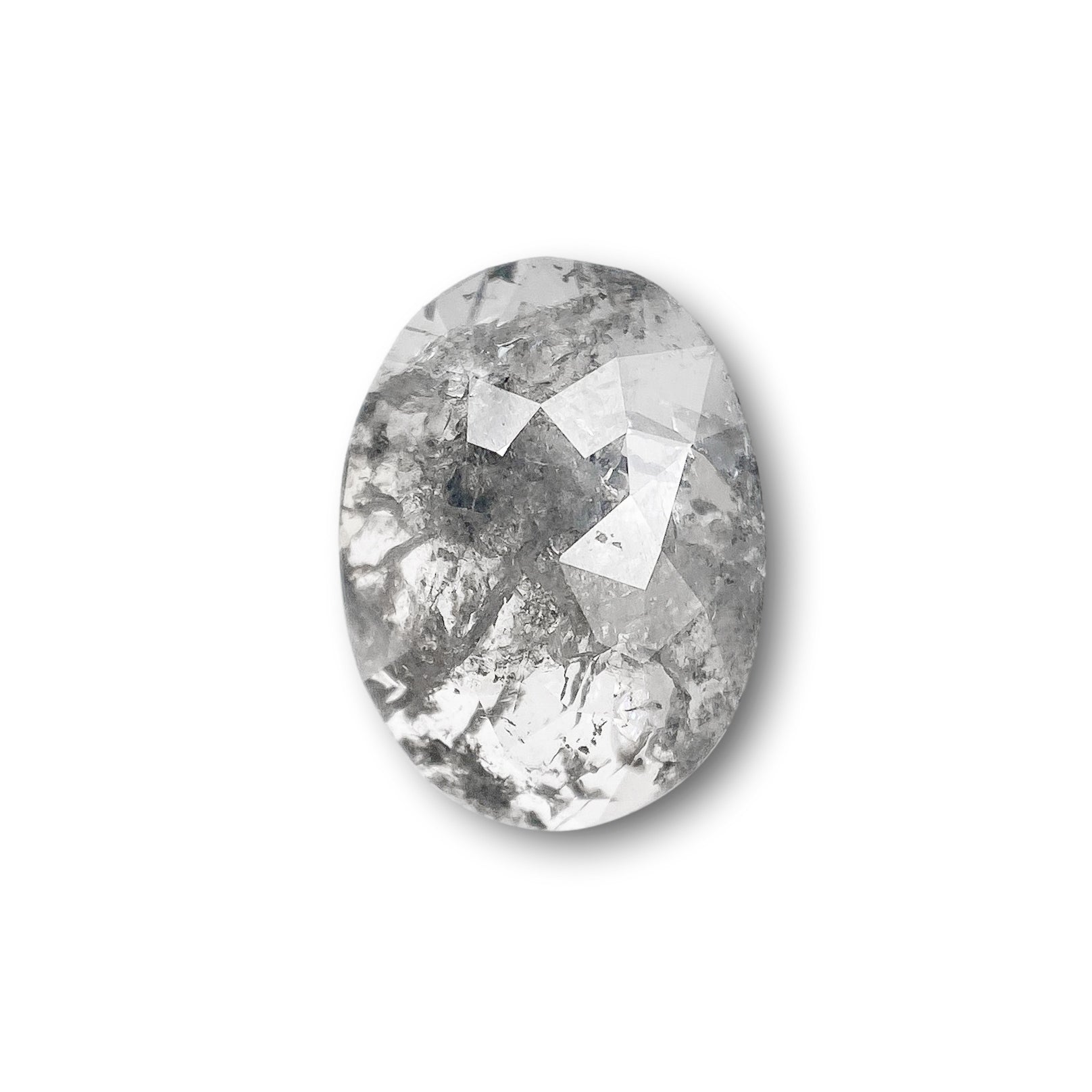 1.25ct | Salt & Pepper Oval Shape Rose Cut Diamond