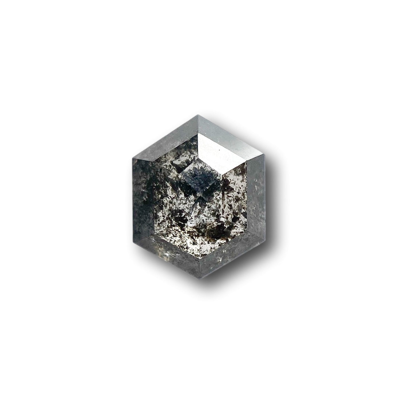 1.32ct | Salt & Pepper Hexagon Shape Rose Cut Diamond