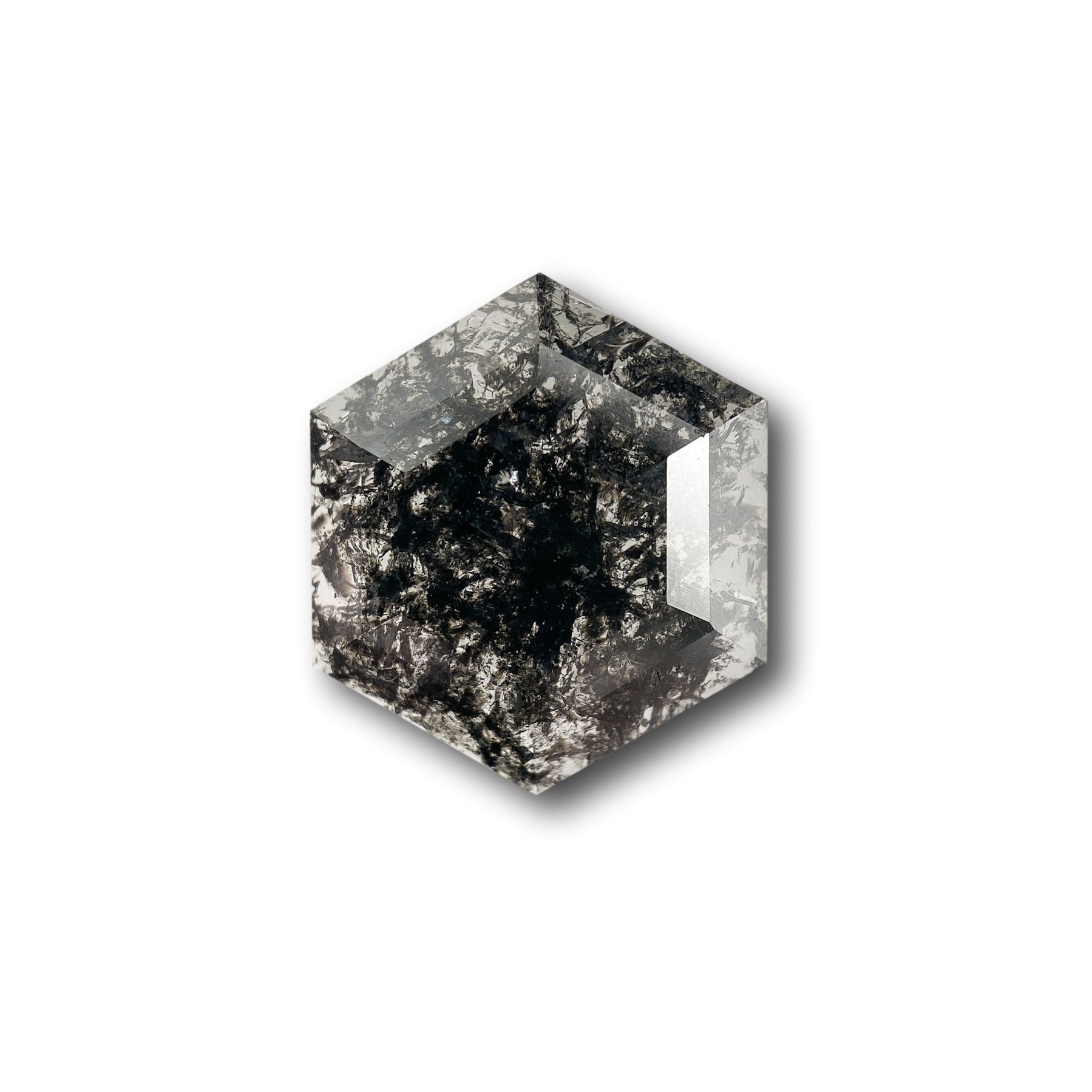 2.80ct | Salt & Pepper Hexagon Shape Rose Cut Diamond