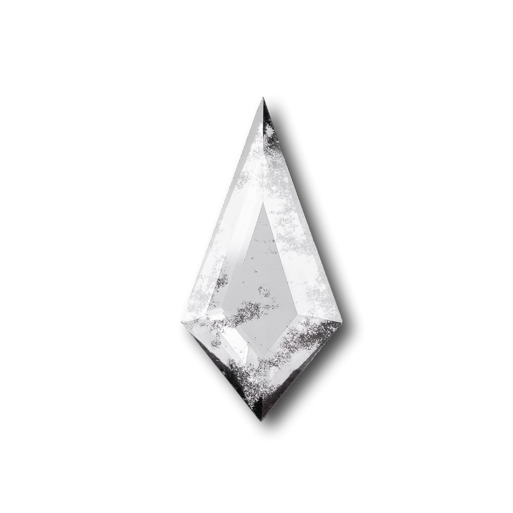 LITHOS Diamond Lab Diamond 1.24ct | Salt & Pepper Kite Shape Rose Cut Lab Diamond