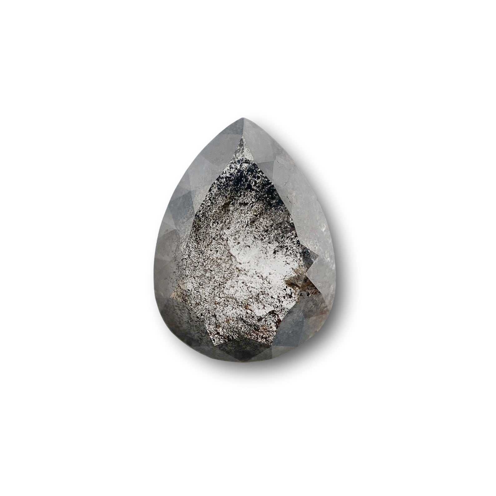 2.76ct | Salt & Pepper Pear Shape Rose Cut Diamond
