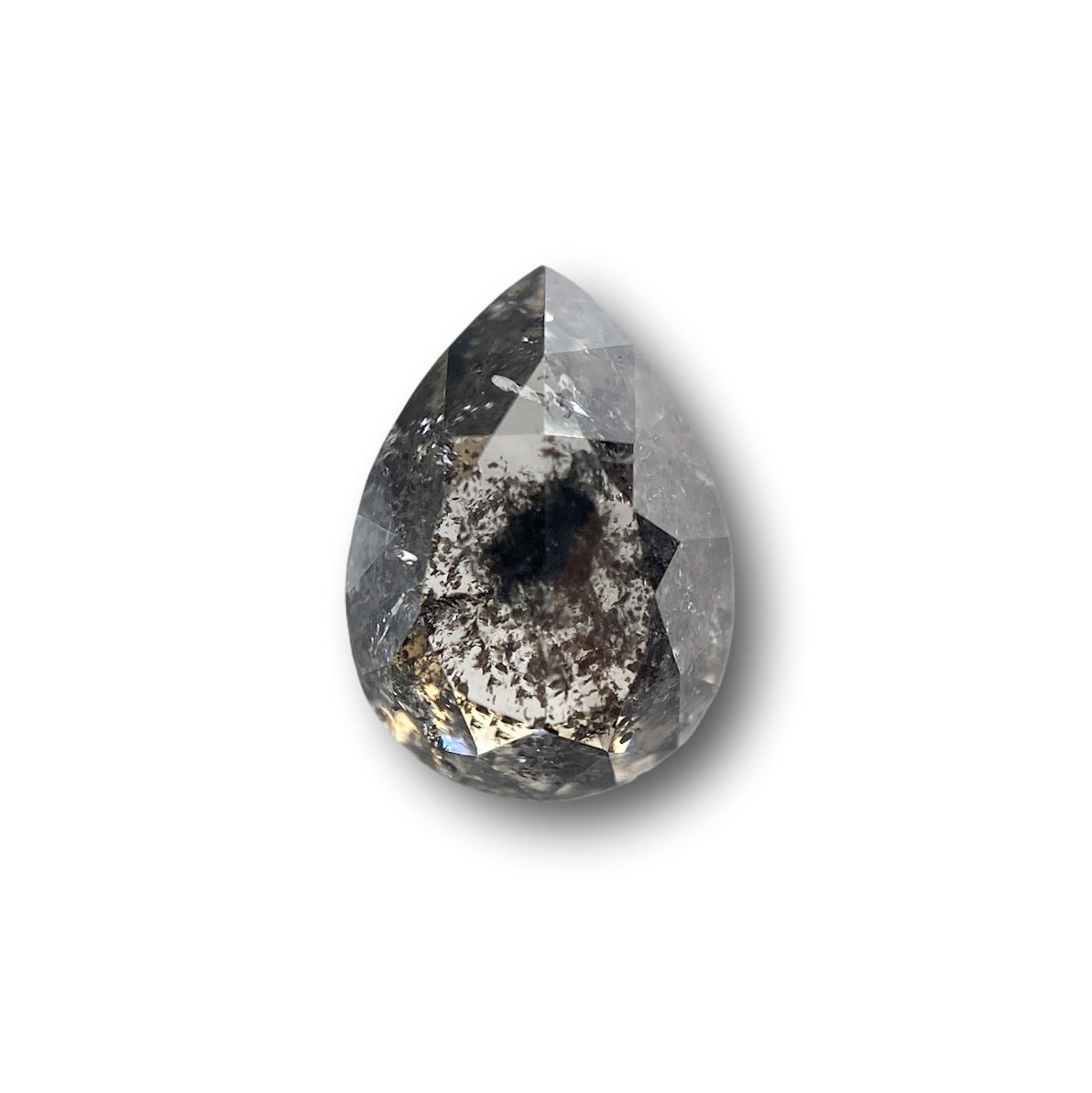 1.76ct | Salt & Pepper Pear Shape Rose Cut Diamond