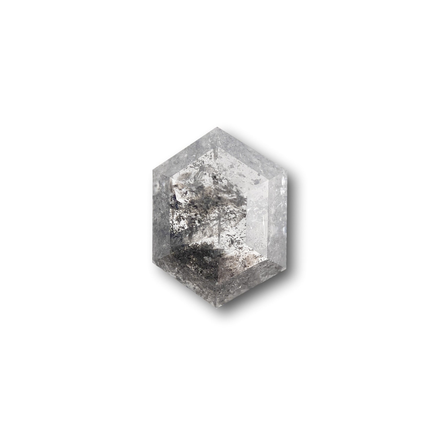 1.05ct | Salt & Pepper Hexagon Shape Rose Cut Diamond