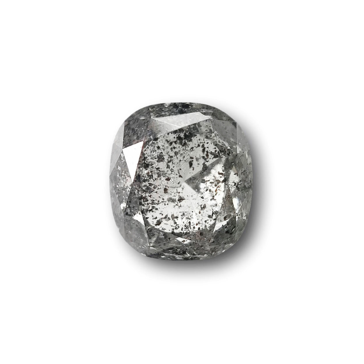1.57ct | Salt & Pepper Cushion Shape Brilliant Cut Diamond