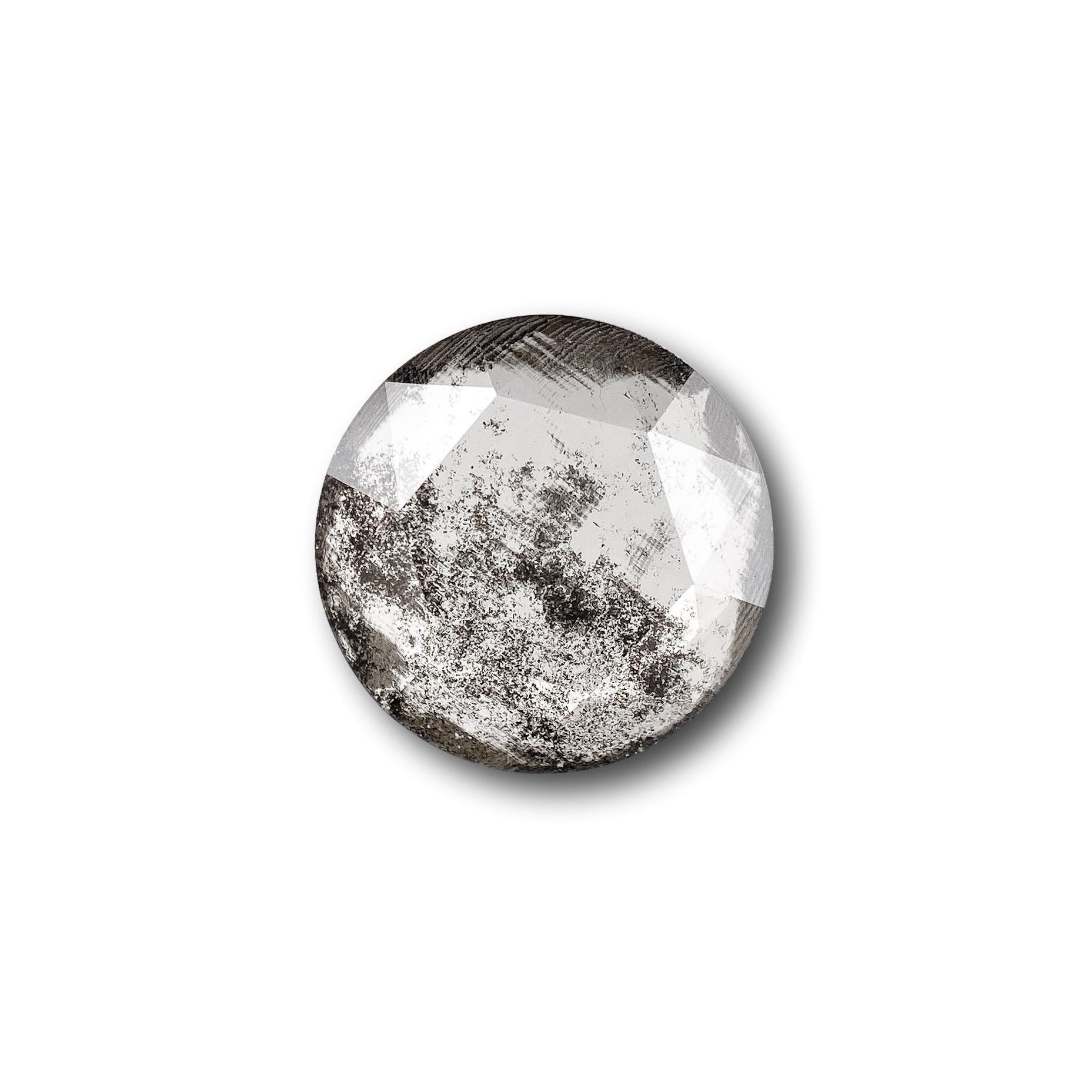 LITHOS Diamond Lab Diamond 1.11ct | Salt & Pepper Round Shape Rose Cut Lab Diamond