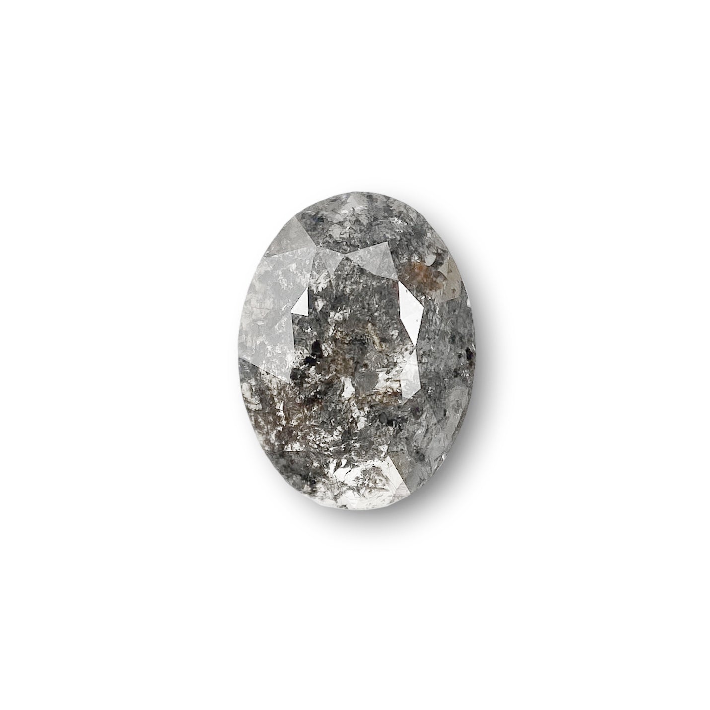 0.96ct | Salt & Pepper Oval Shape Rose Cut Diamond