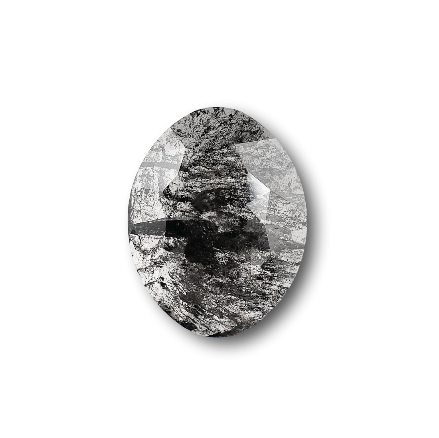 1.25ct | Salt & Pepper Oval Shape Rose Cut Diamond