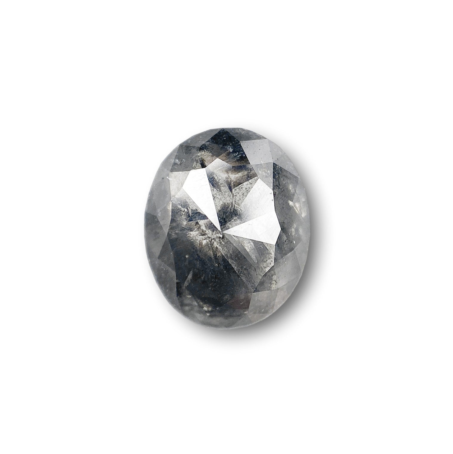 1.52ct | Salt & Pepper Oval Shape Rose Cut Diamond