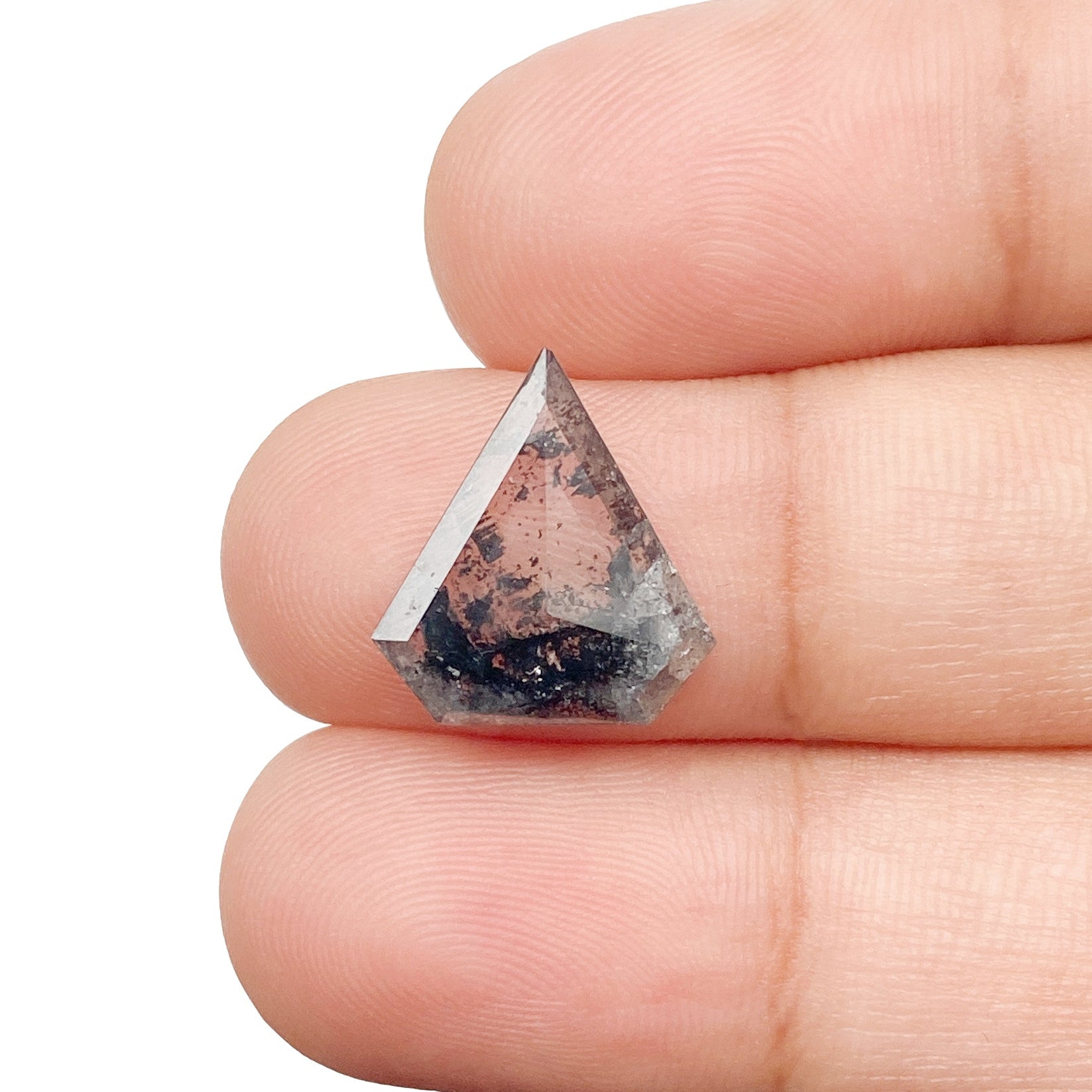 2.90ct | Salt & Pepper Shield Shape Rose Cut Diamond