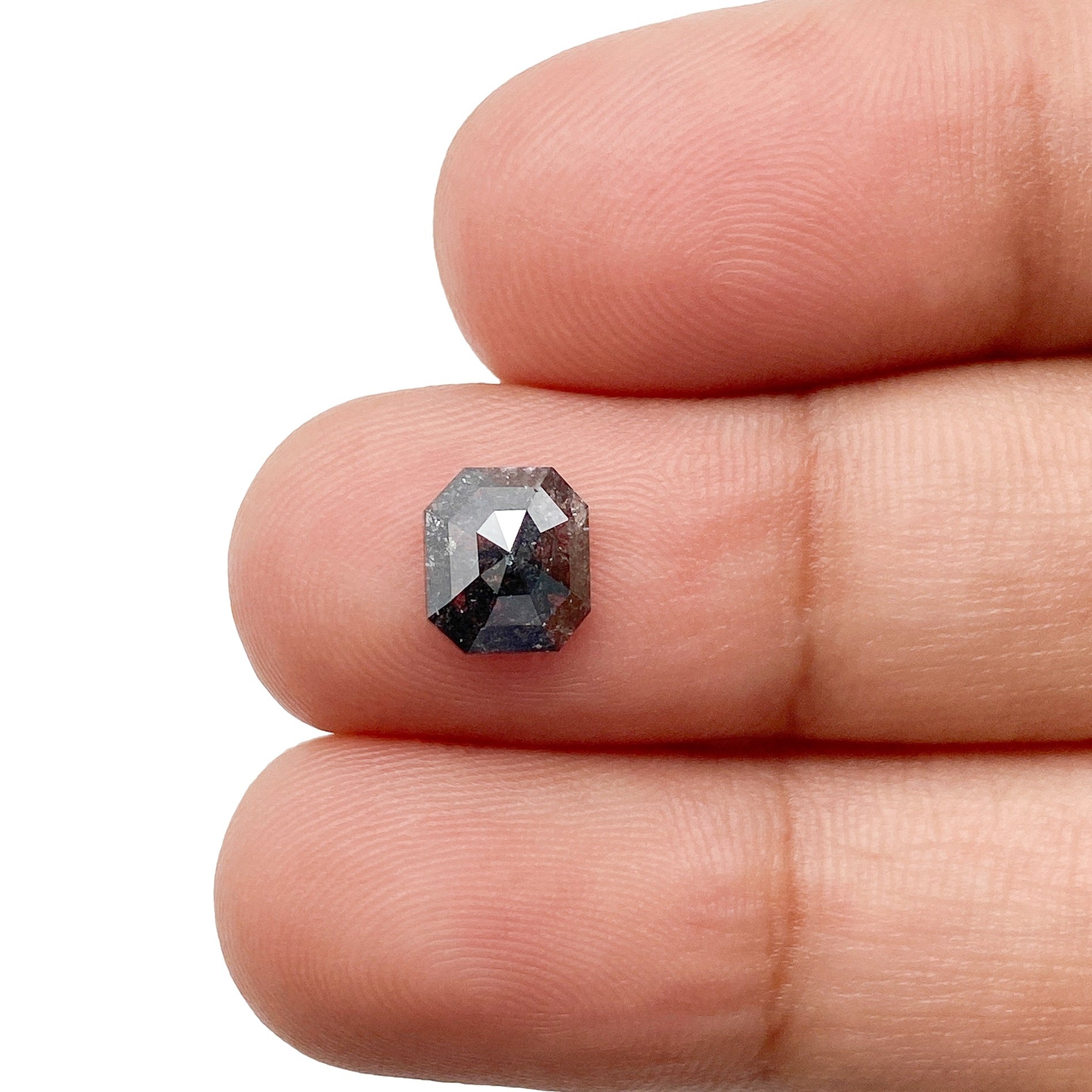 0.90ct | Salt & Pepper Emerald Shape Step Cut Diamond