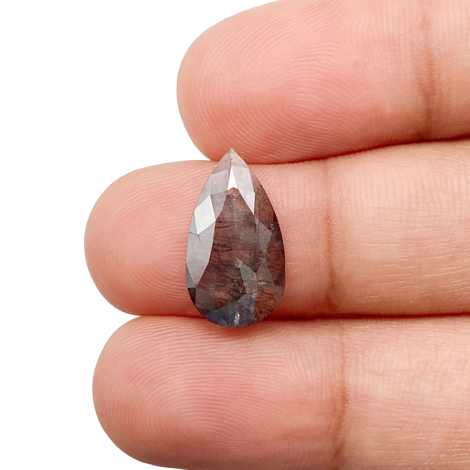 2.53ct | Salt & Pepper Pear Shape Rose Cut Diamond