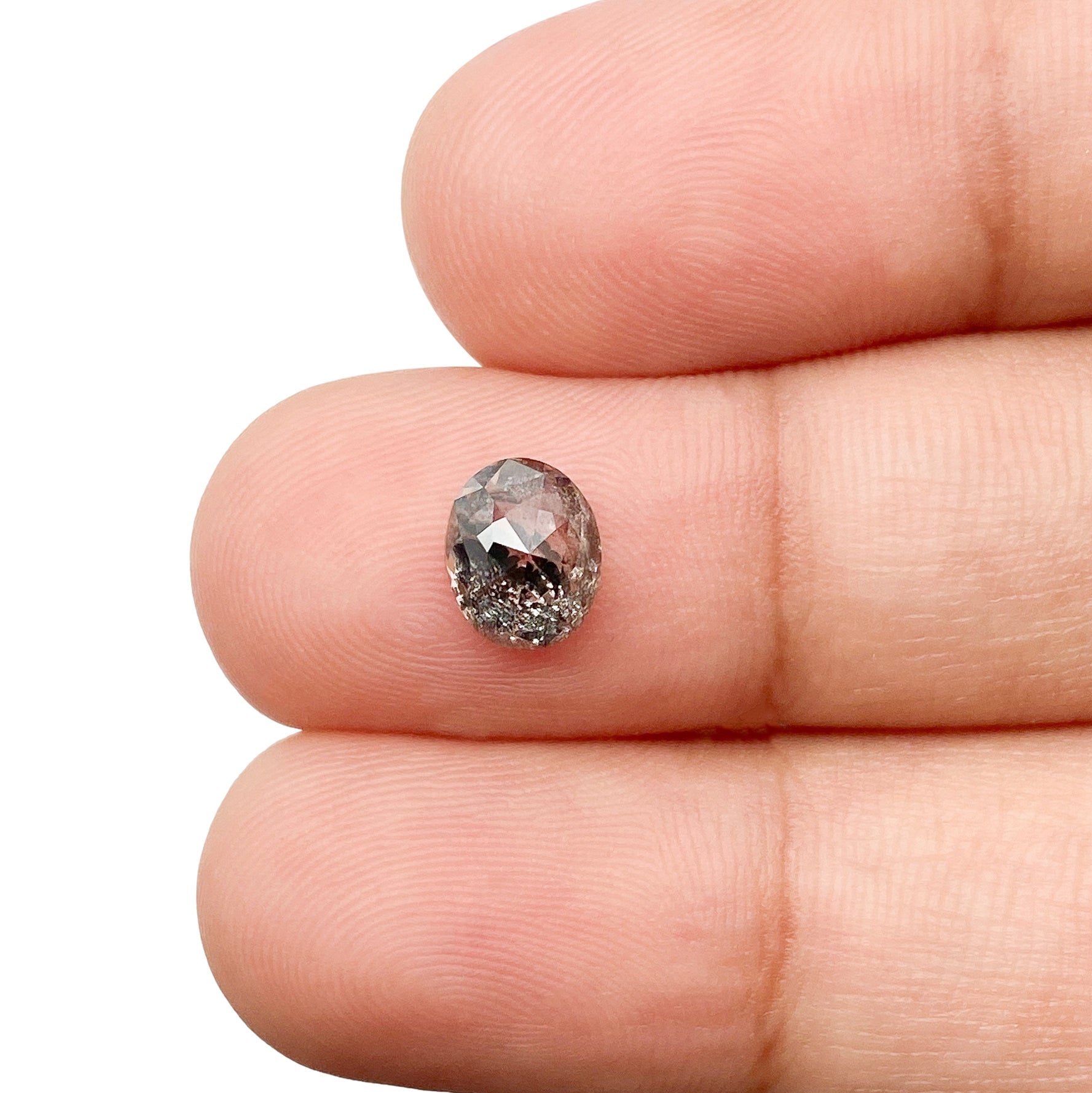 1.18ct | Salt & Pepper Oval Shape Rose Cut Diamond