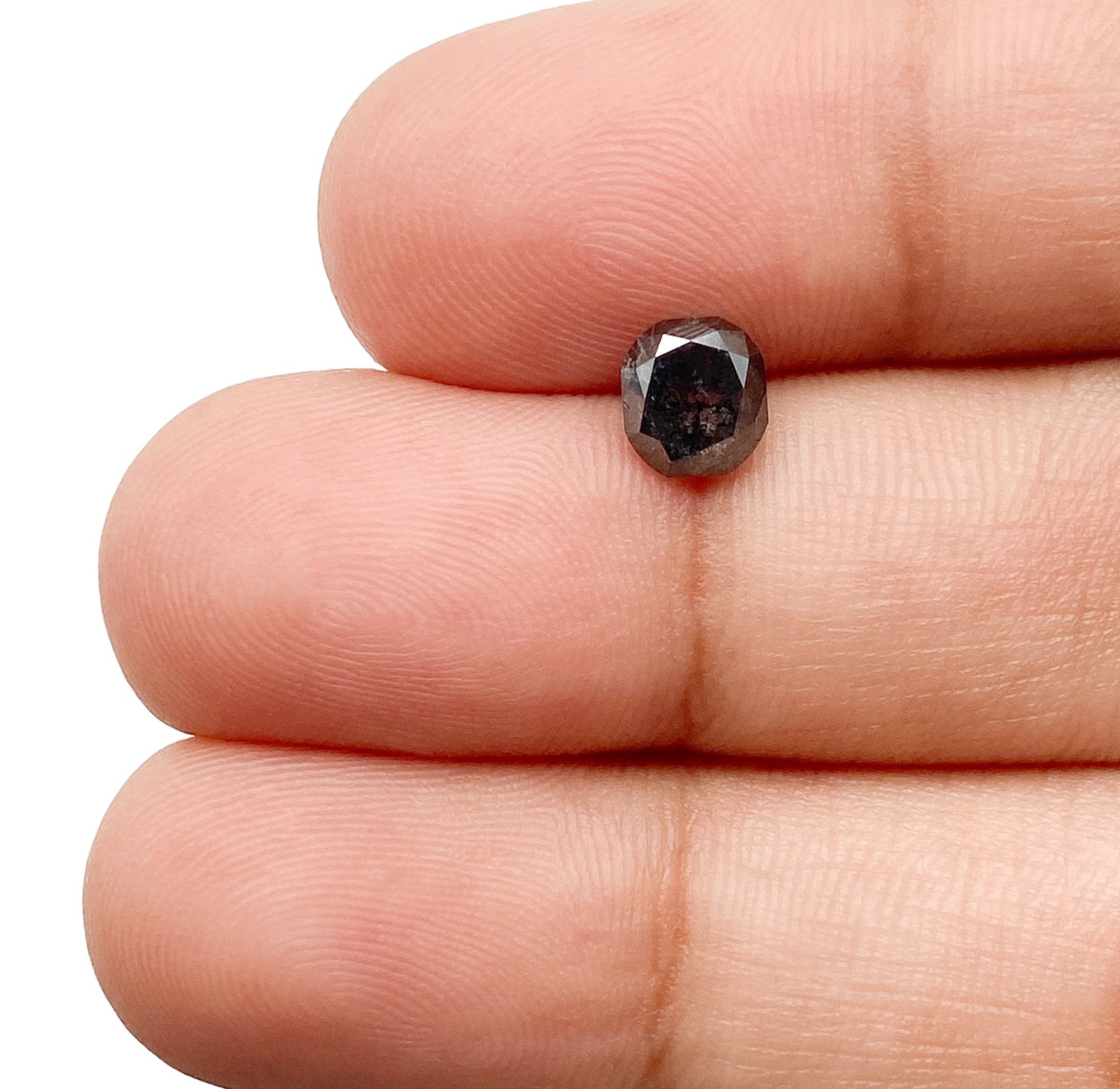 0.94ct | Salt & Pepper Cushion Shape Rose Cut Diamond