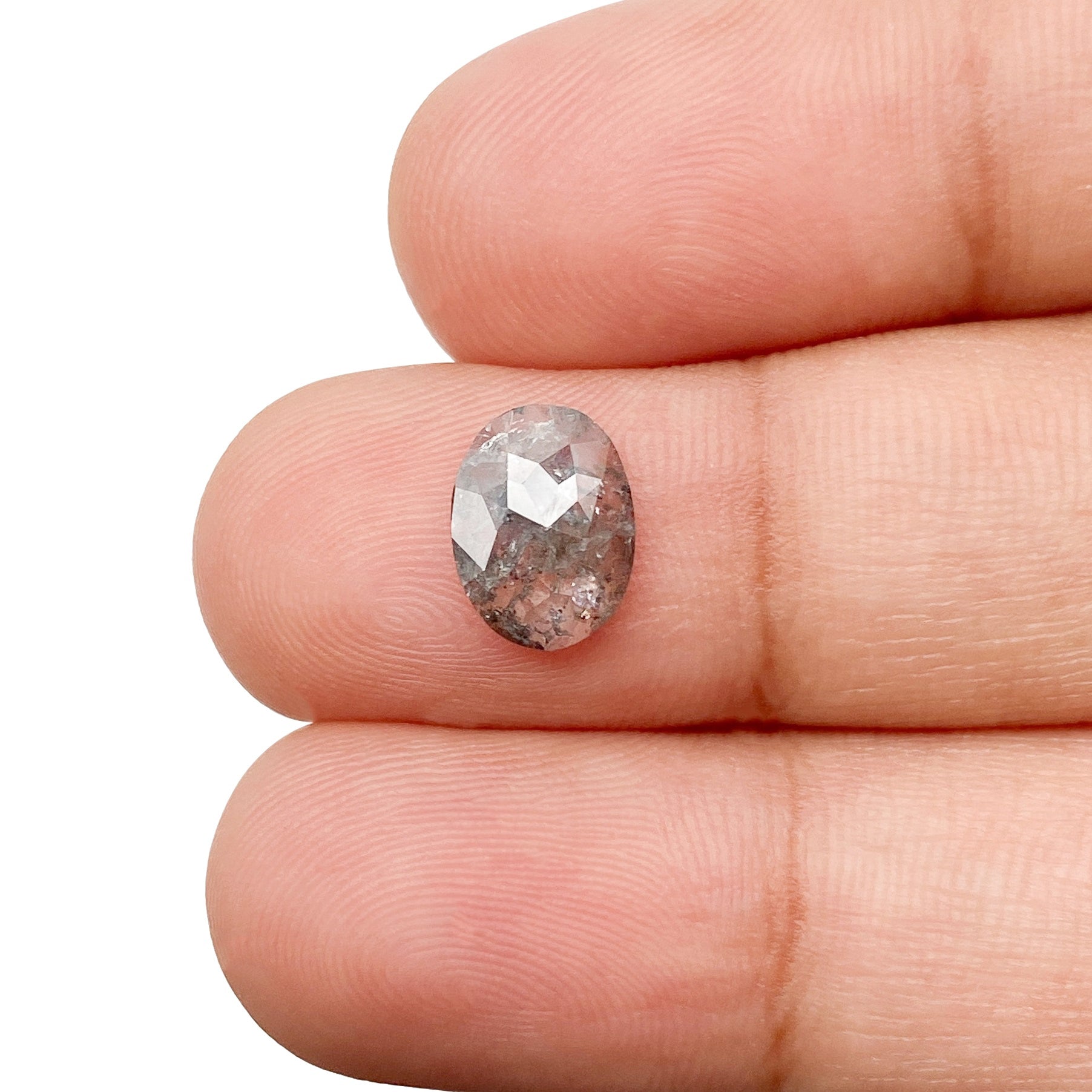 1.25ct | Salt & Pepper Oval Shape Rose Cut Diamond