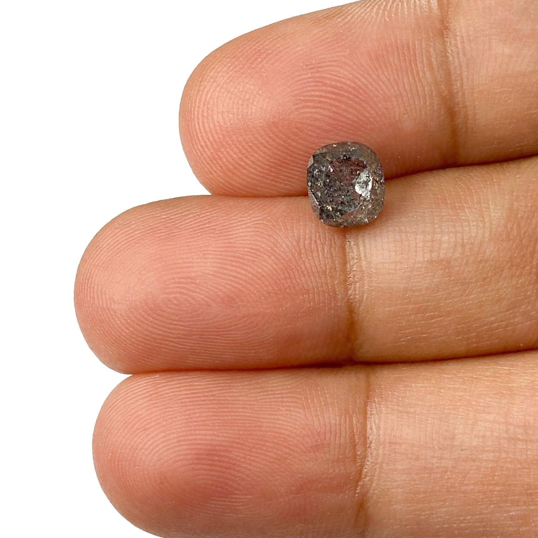 1.57ct | Salt & Pepper Cushion Shape Brilliant Cut Diamond