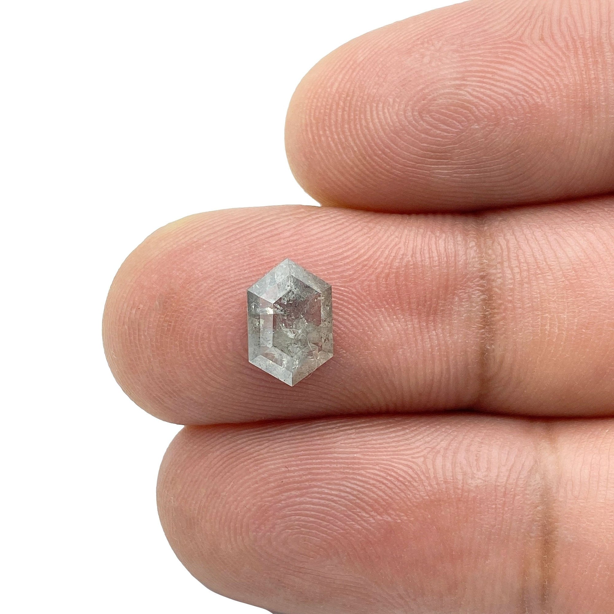 DIAMOND VAULT SALT & PEPPER DIAMOND 1.16ct | Salt & Pepper Hexagon Shape Rose Cut Diamond