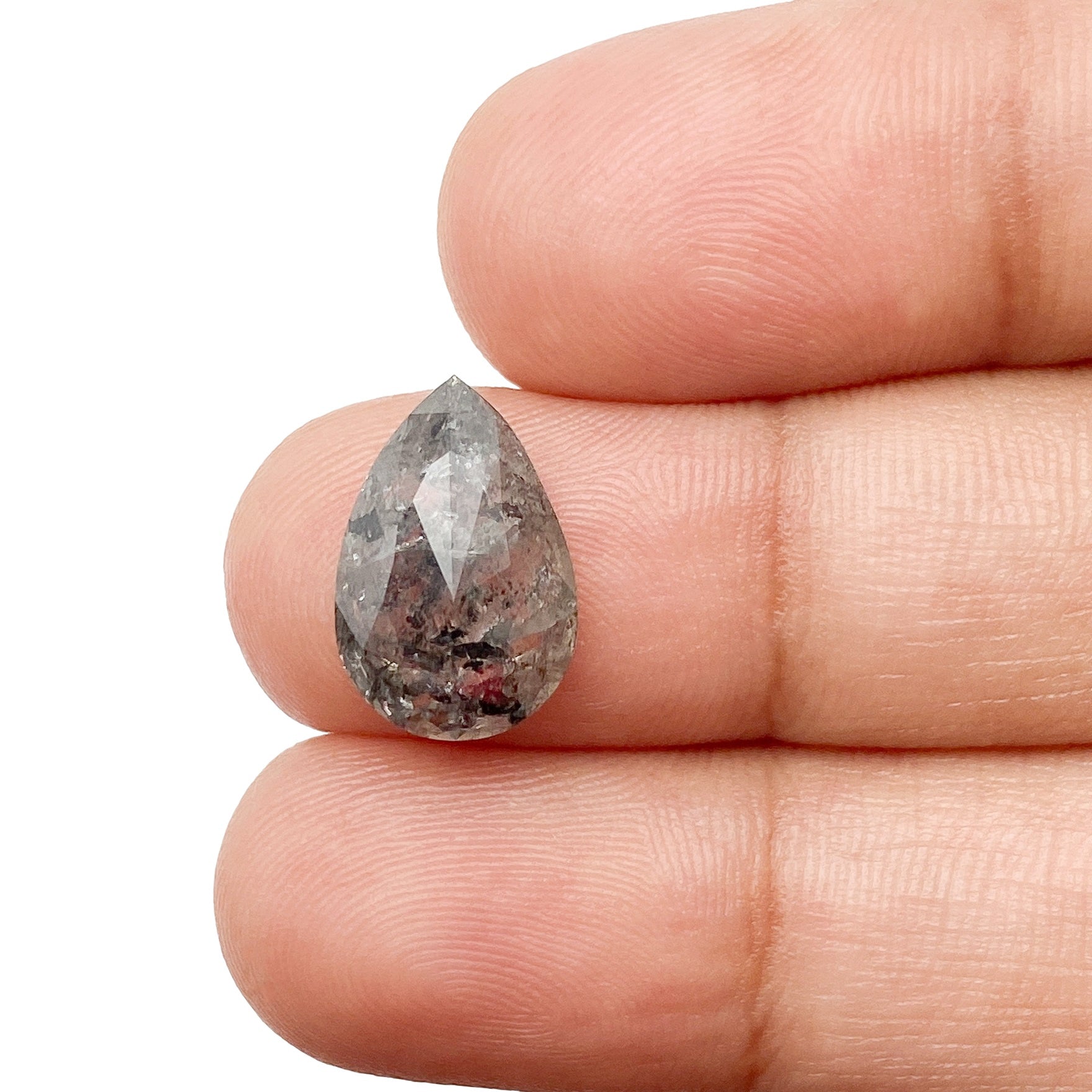 3.85ct | Salt & Pepper Pear Shape Brilliant Cut Diamond