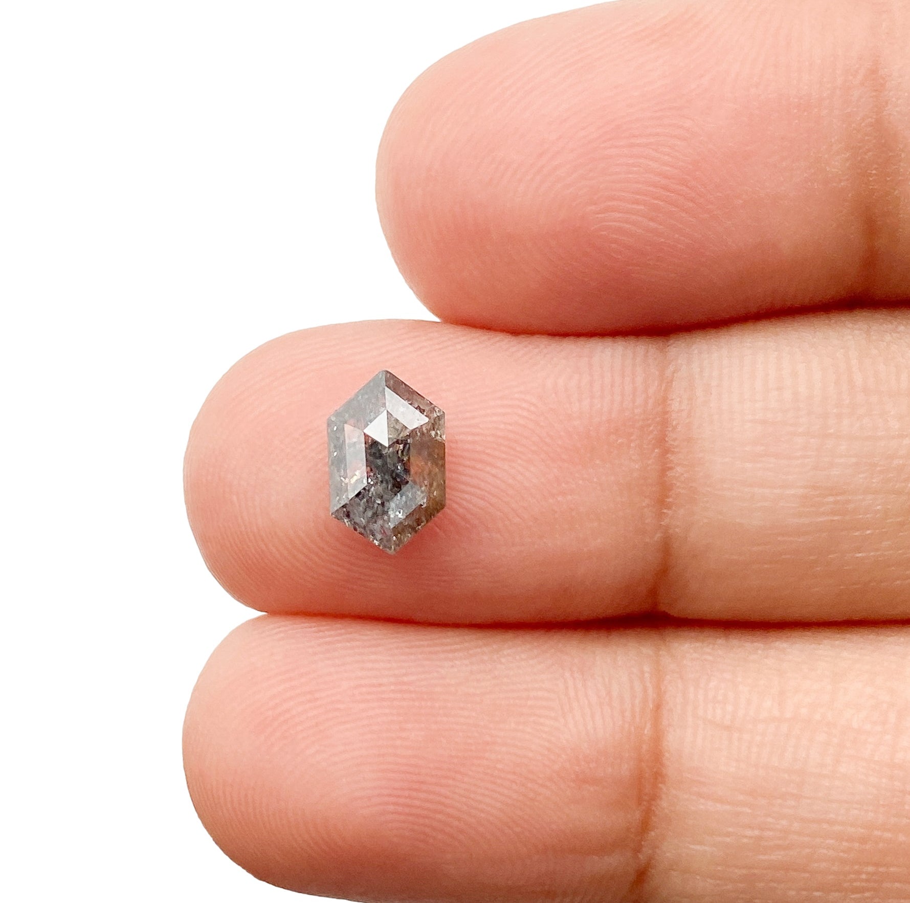 DIAMOND VAULT SALT & PEPPER DIAMOND 1.07ct | Salt & Pepper Hexagon Shape Step Cut Diamond