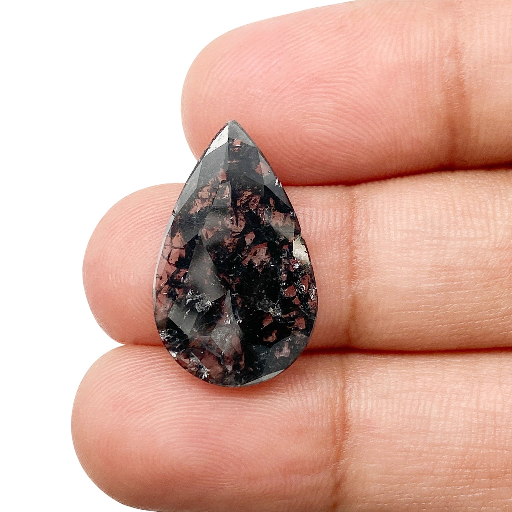 2.96ct | Salt & Pepper Pear Shape Rose Cut Diamond