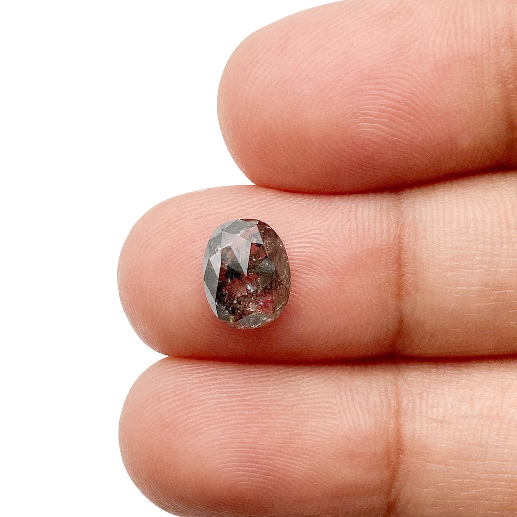 1.66ct | Salt & Pepper Cushion Shape Rose Cut Diamond
