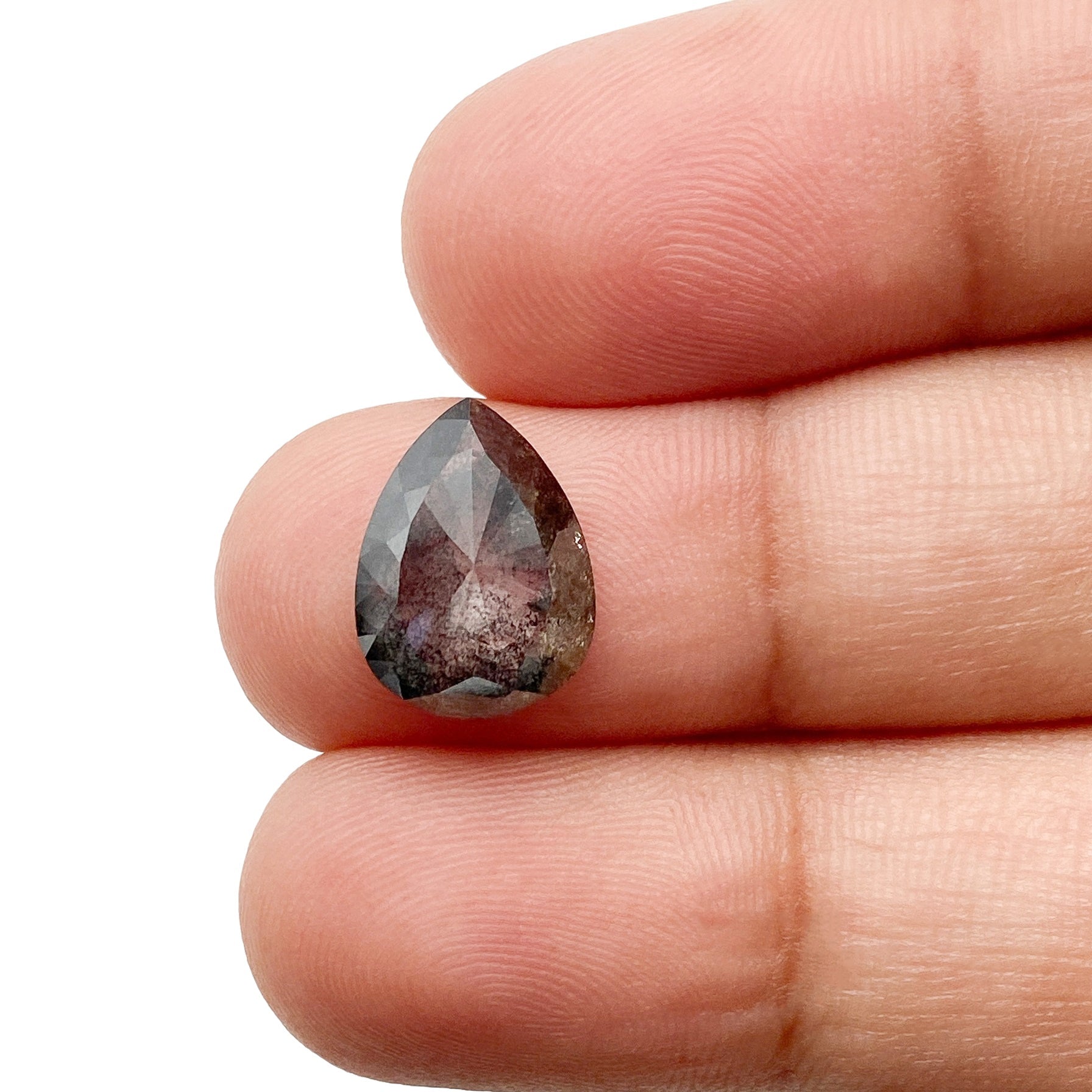 2.76ct | Salt & Pepper Pear Shape Rose Cut Diamond