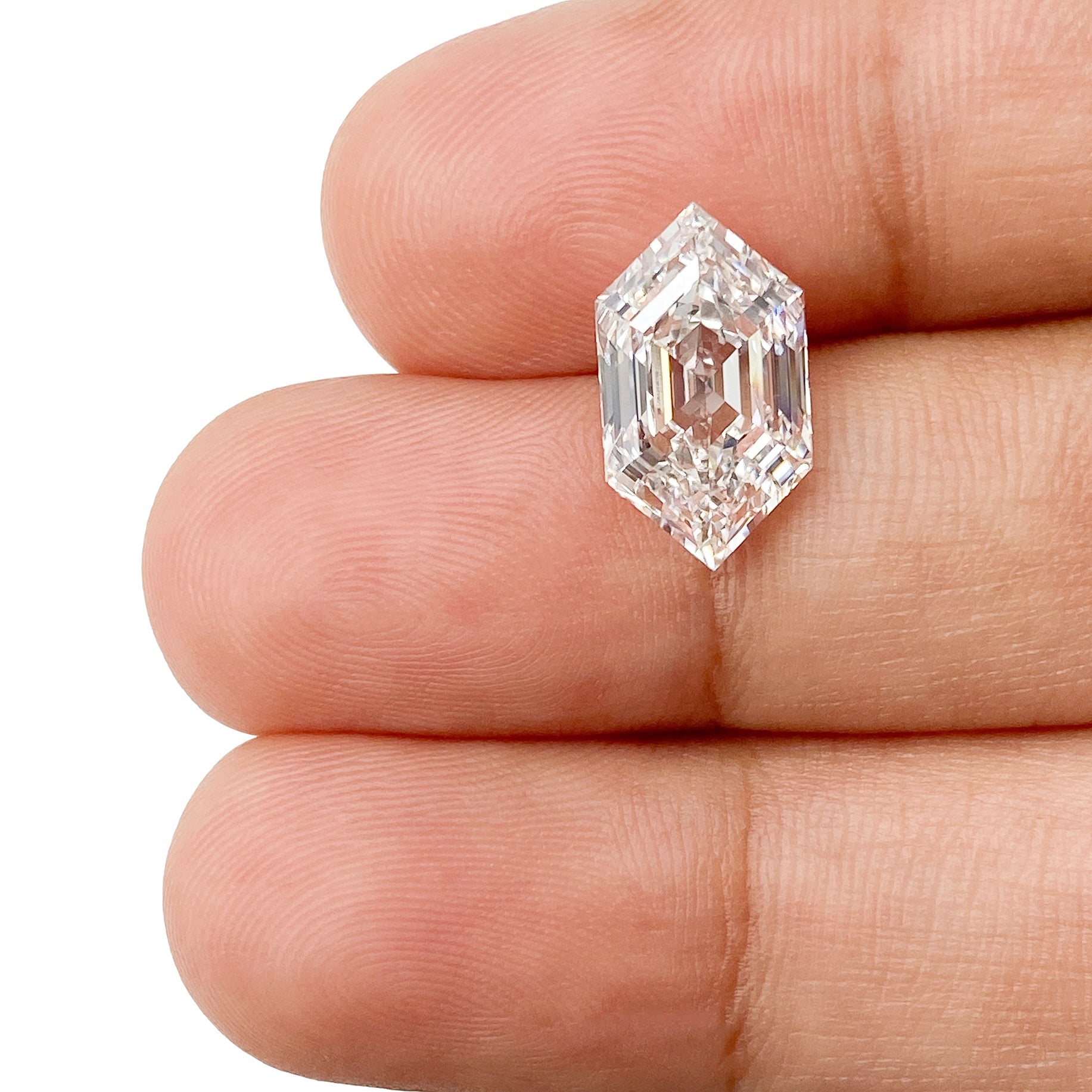 3.05ct | F/VS1 Hexagon Shape Step Cut Lab Diamond (IGI)