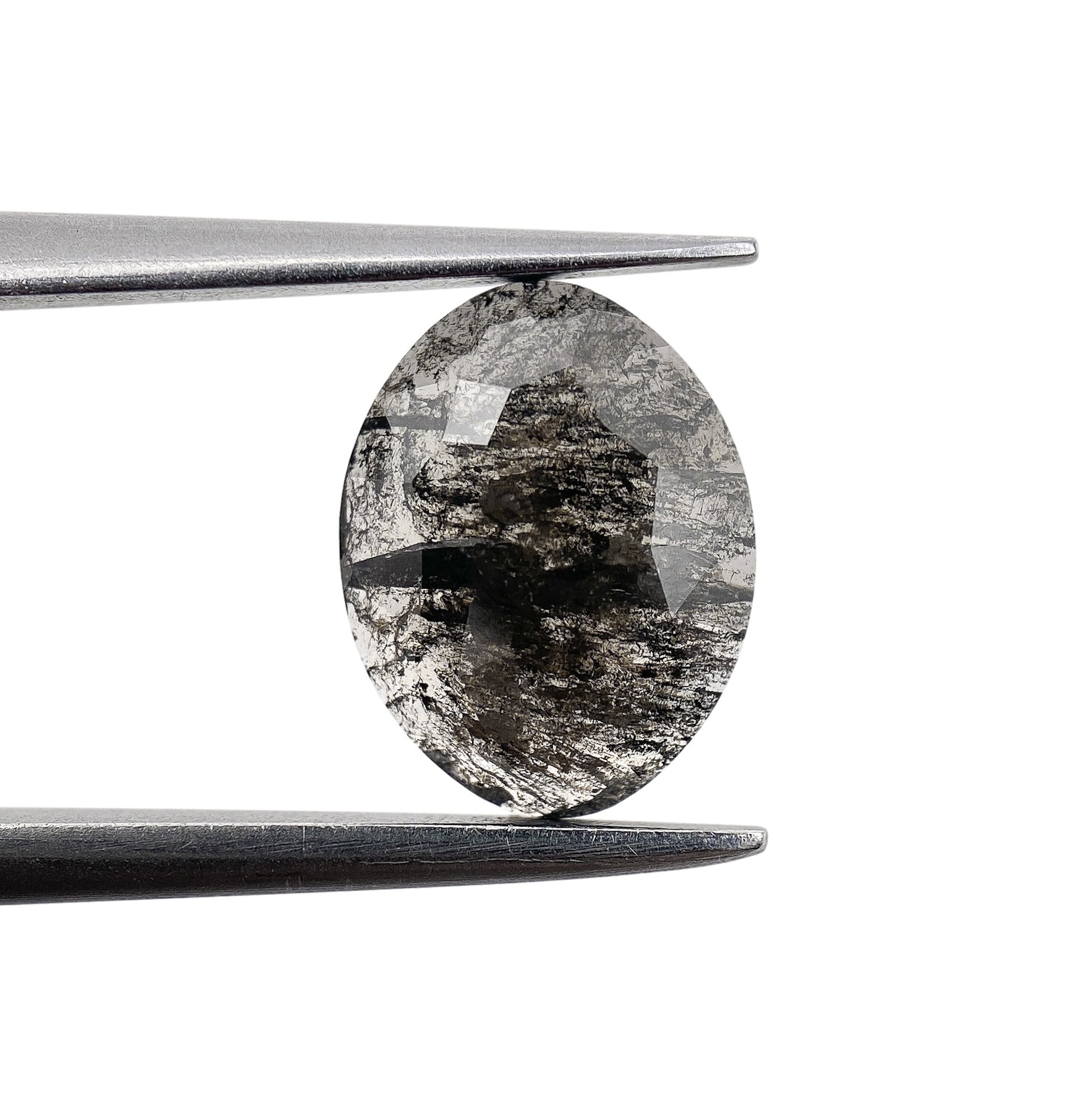 1.25ct | Salt & Pepper Oval Shape Rose Cut Diamond