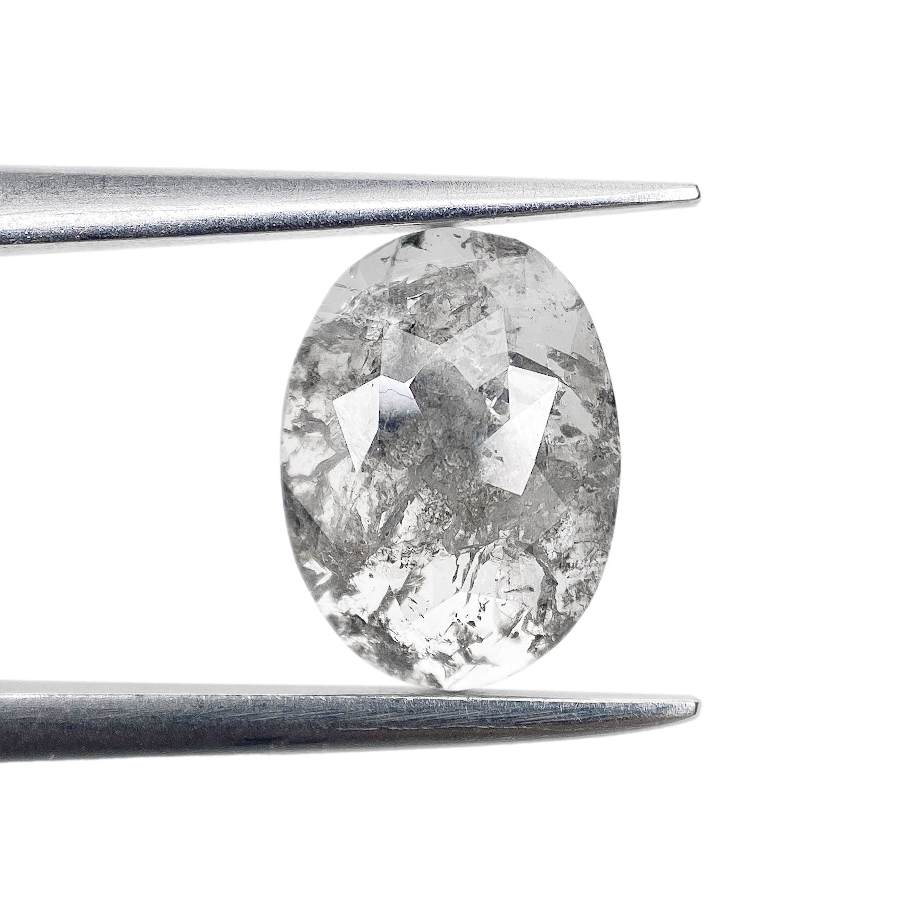 1.25ct | Salt & Pepper Oval Shape Rose Cut Diamond