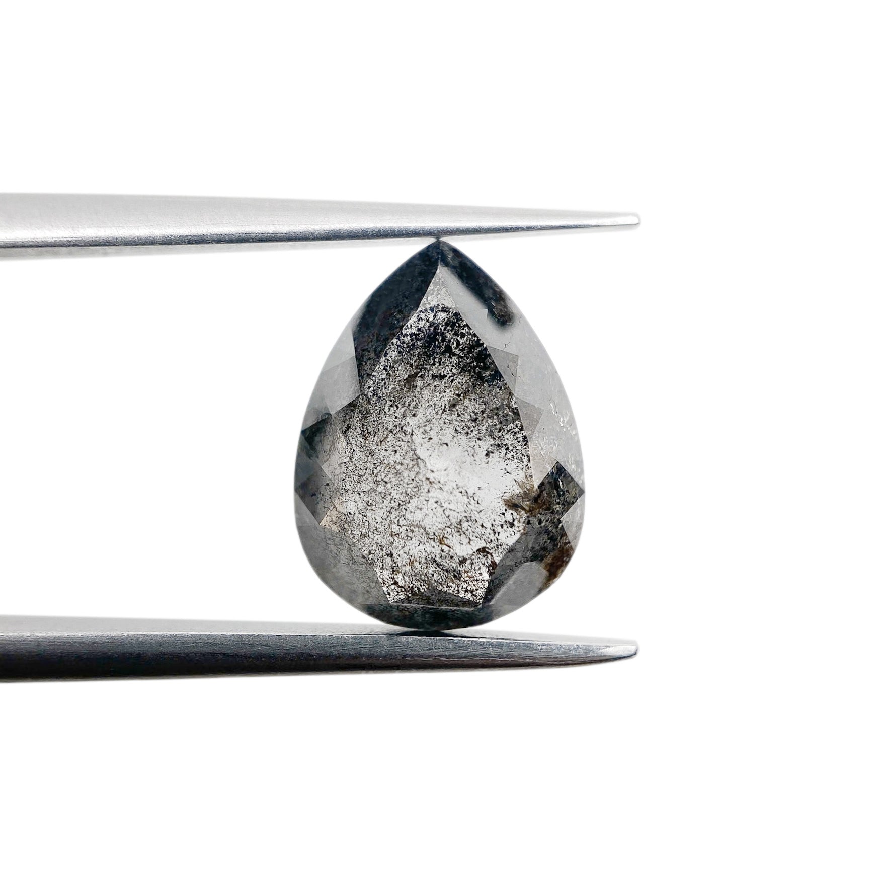 2.76ct | Salt & Pepper Pear Shape Rose Cut Diamond