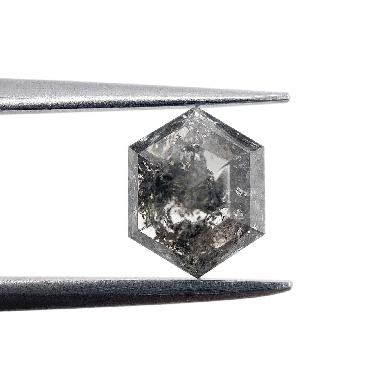 1.43ct | Salt & Pepper Hexagon Shape Rose Cut Diamond
