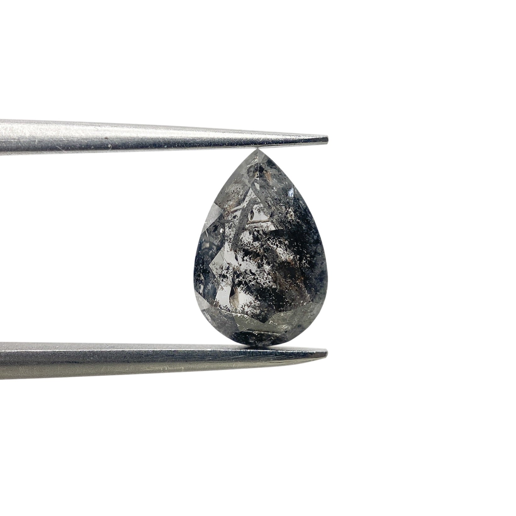 1.15ct | Salt & Pepper Pear Shape Rose Cut Diamond