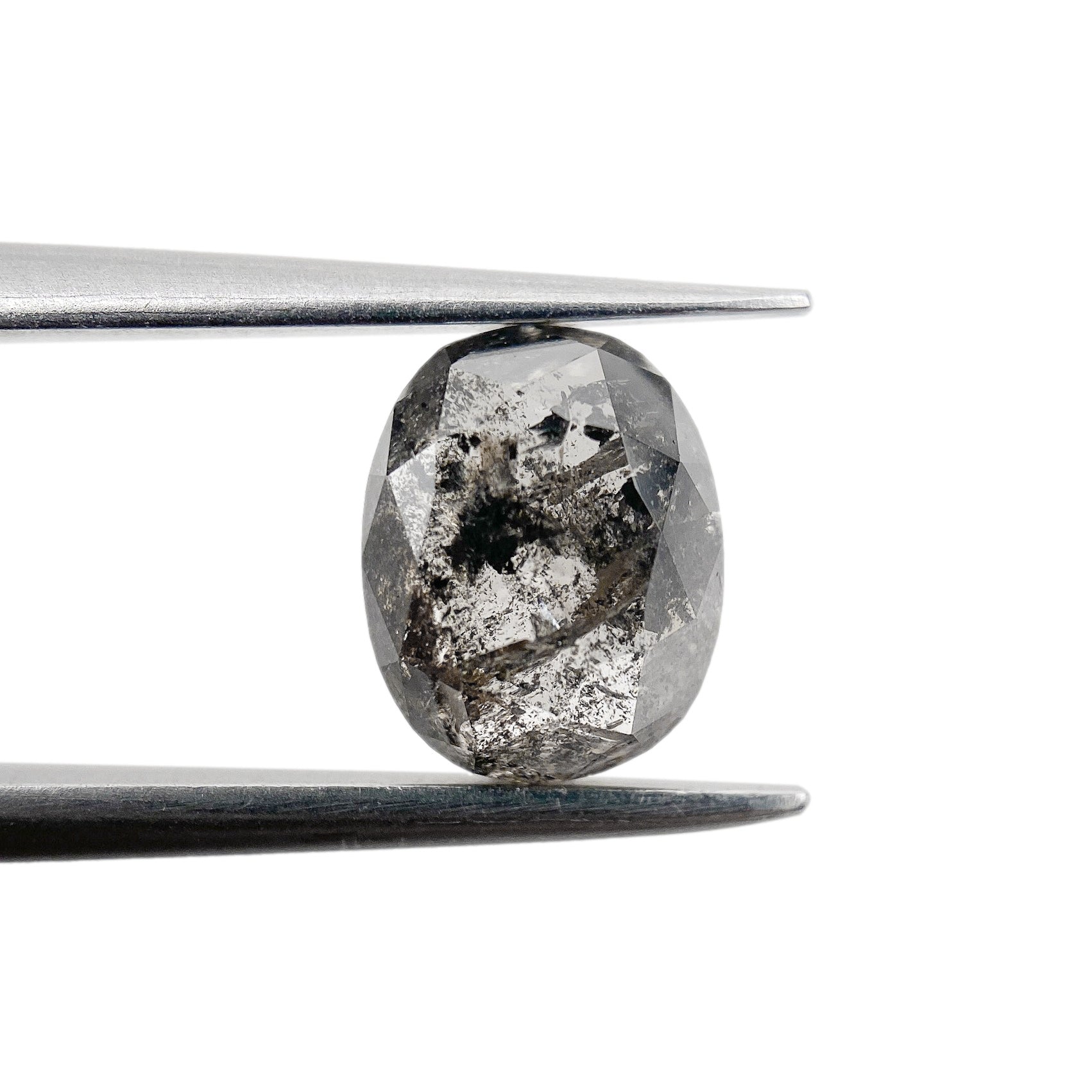 1.66ct | Salt & Pepper Cushion Shape Rose Cut Diamond