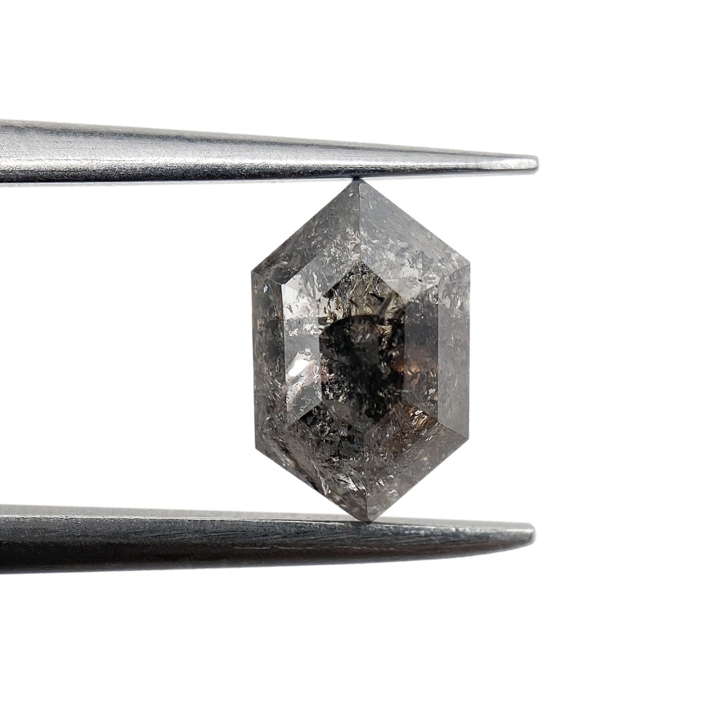 DIAMOND VAULT SALT & PEPPER DIAMOND 1.07ct | Salt & Pepper Hexagon Shape Step Cut Diamond