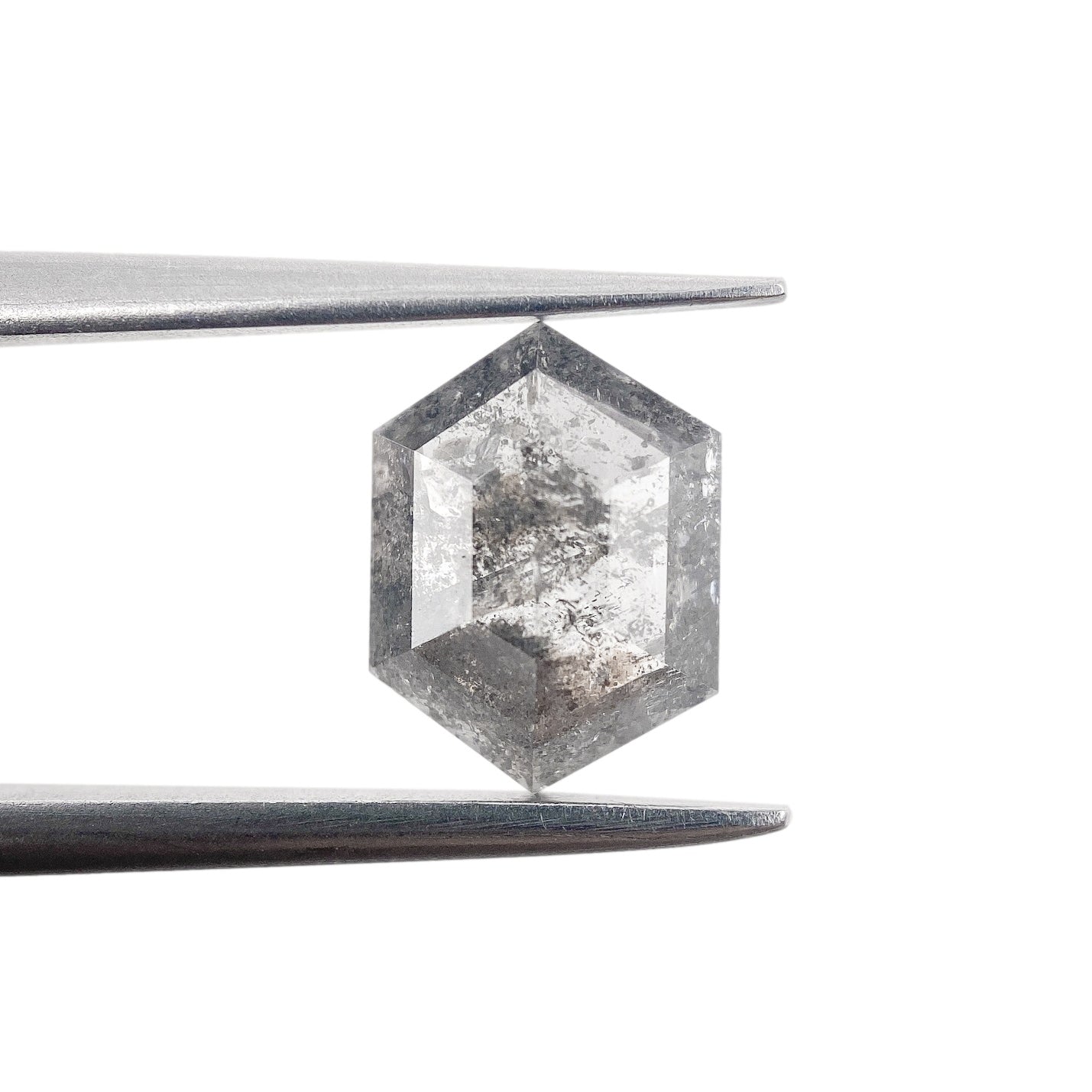 1.05ct | Salt & Pepper Hexagon Shape Rose Cut Diamond