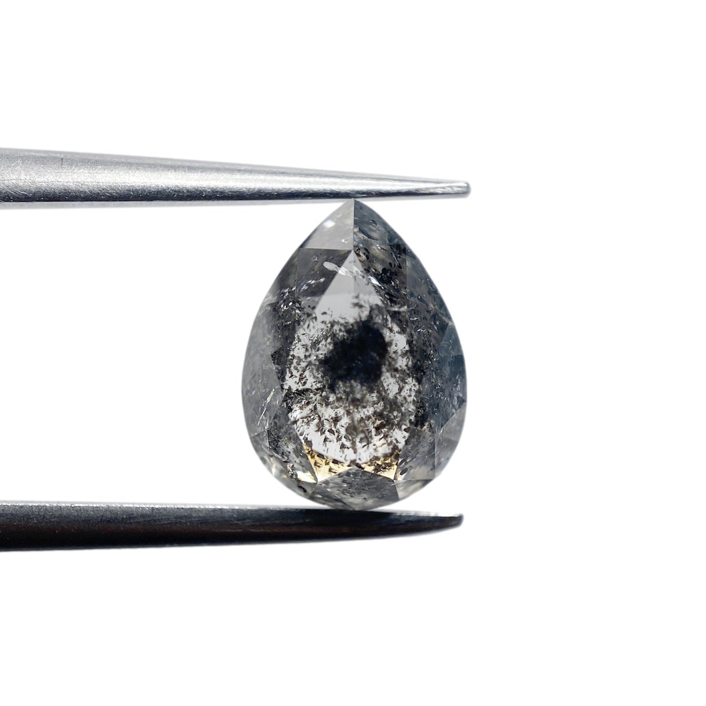1.76ct | Salt & Pepper Pear Shape Rose Cut Diamond