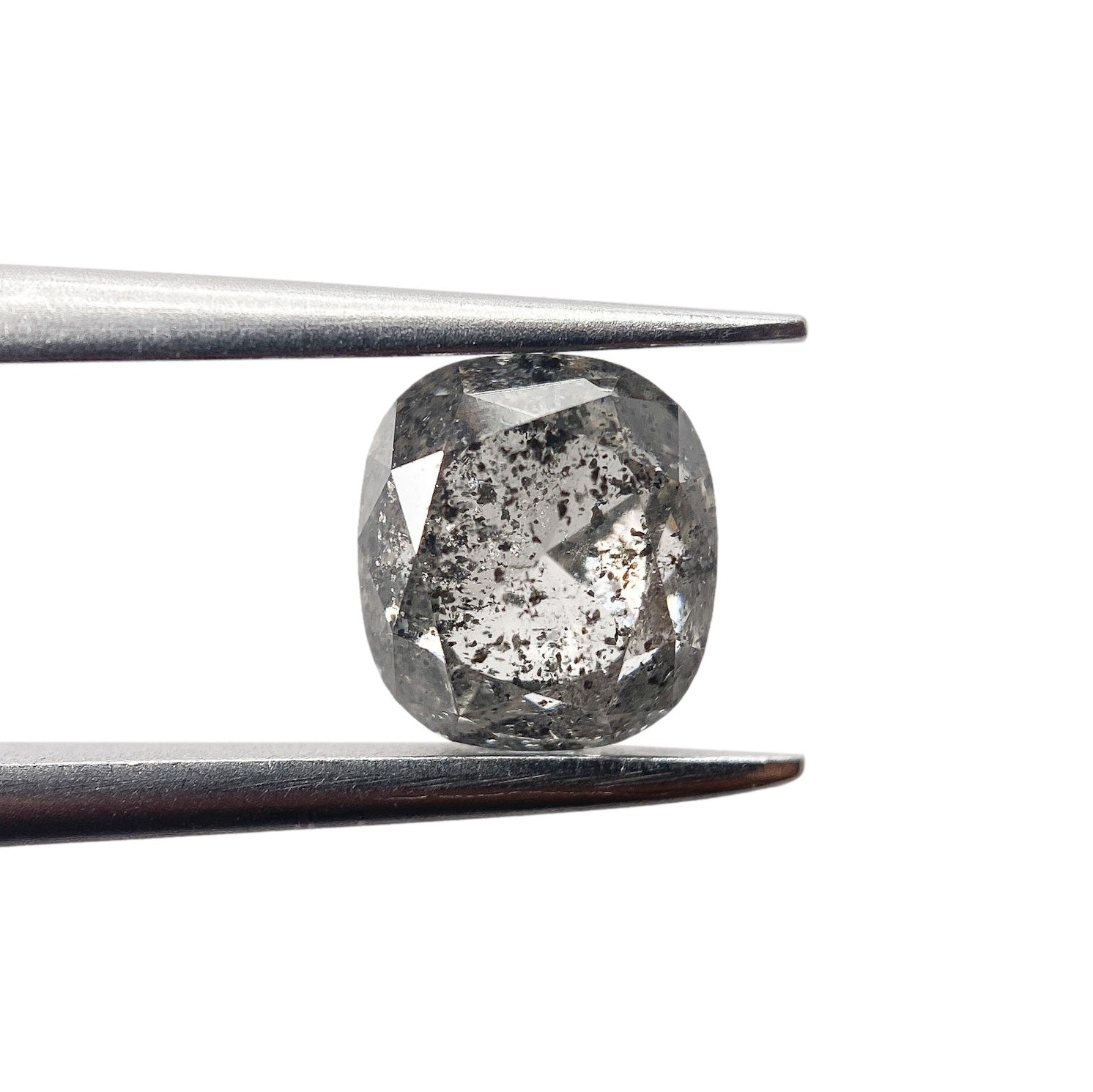 1.57ct | Salt & Pepper Cushion Shape Brilliant Cut Diamond