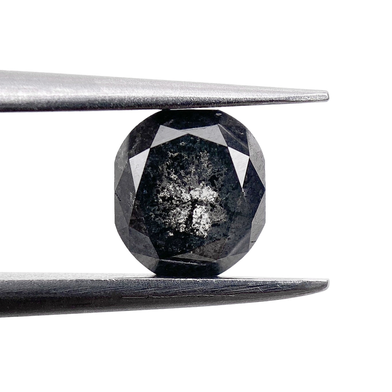 0.94ct | Salt & Pepper Cushion Shape Rose Cut Diamond