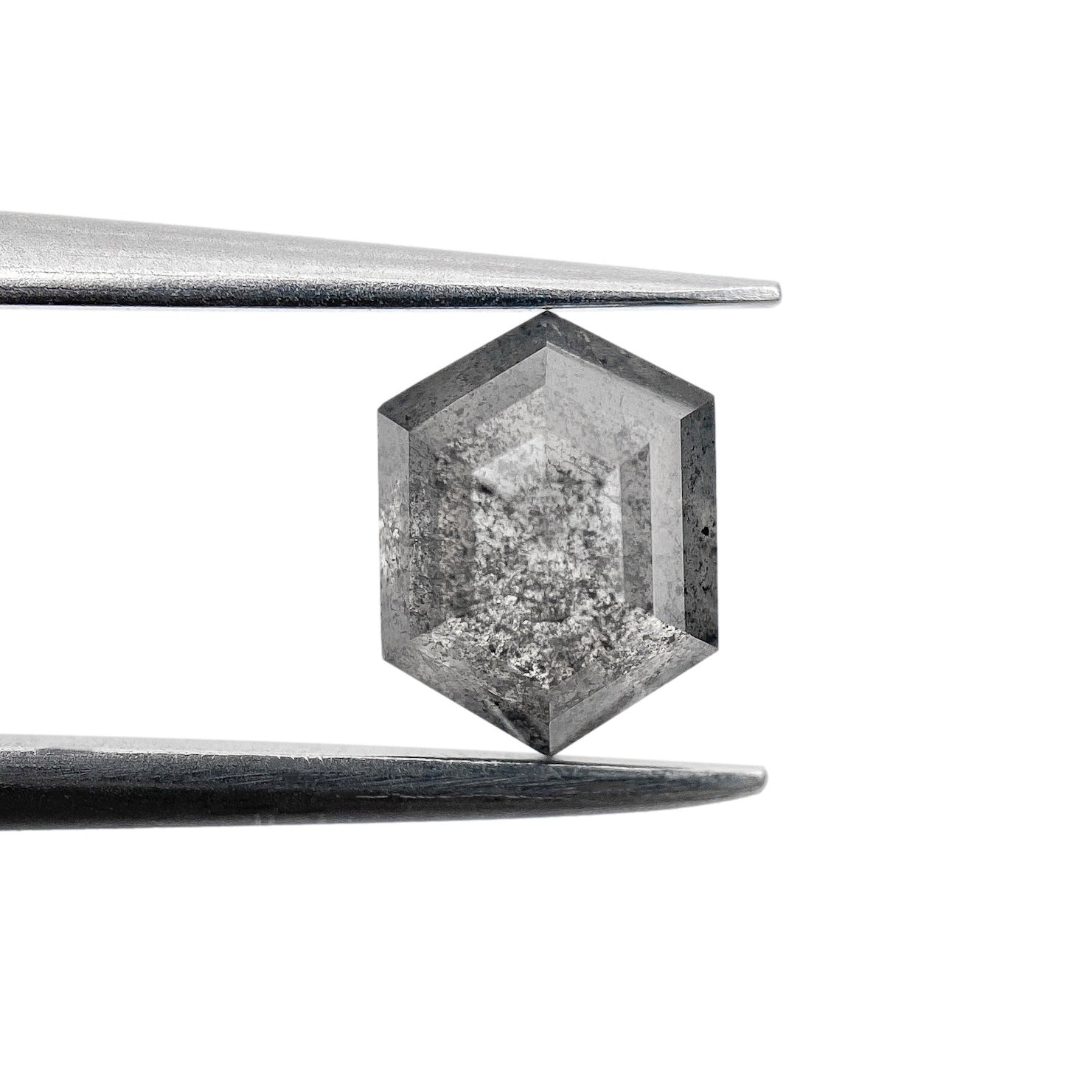 DIAMOND VAULT SALT & PEPPER DIAMOND 1.25ct | Salt & Pepper Hexagon Shape Rose Cut Diamond