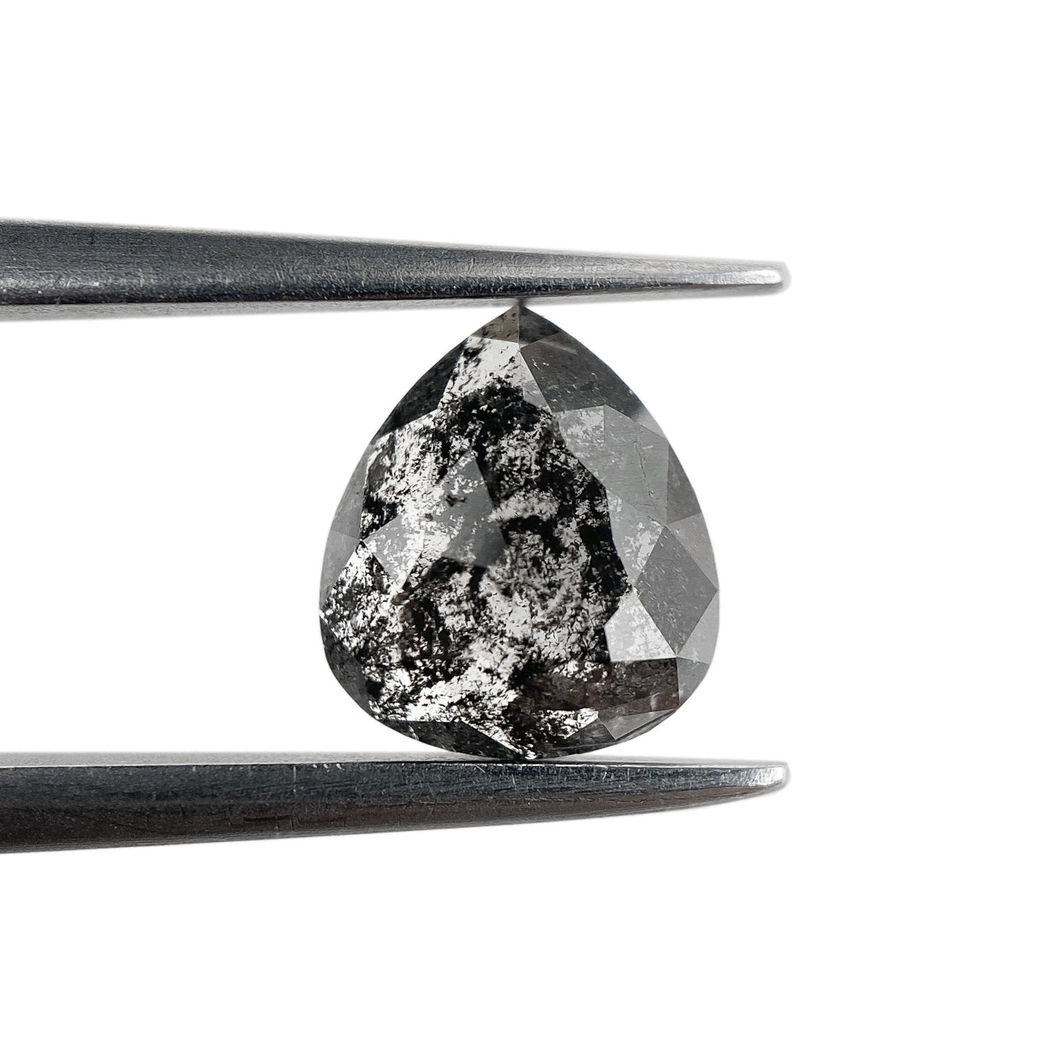 1.05ct | Salt & Pepper Pear Shape Rose Cut Diamond