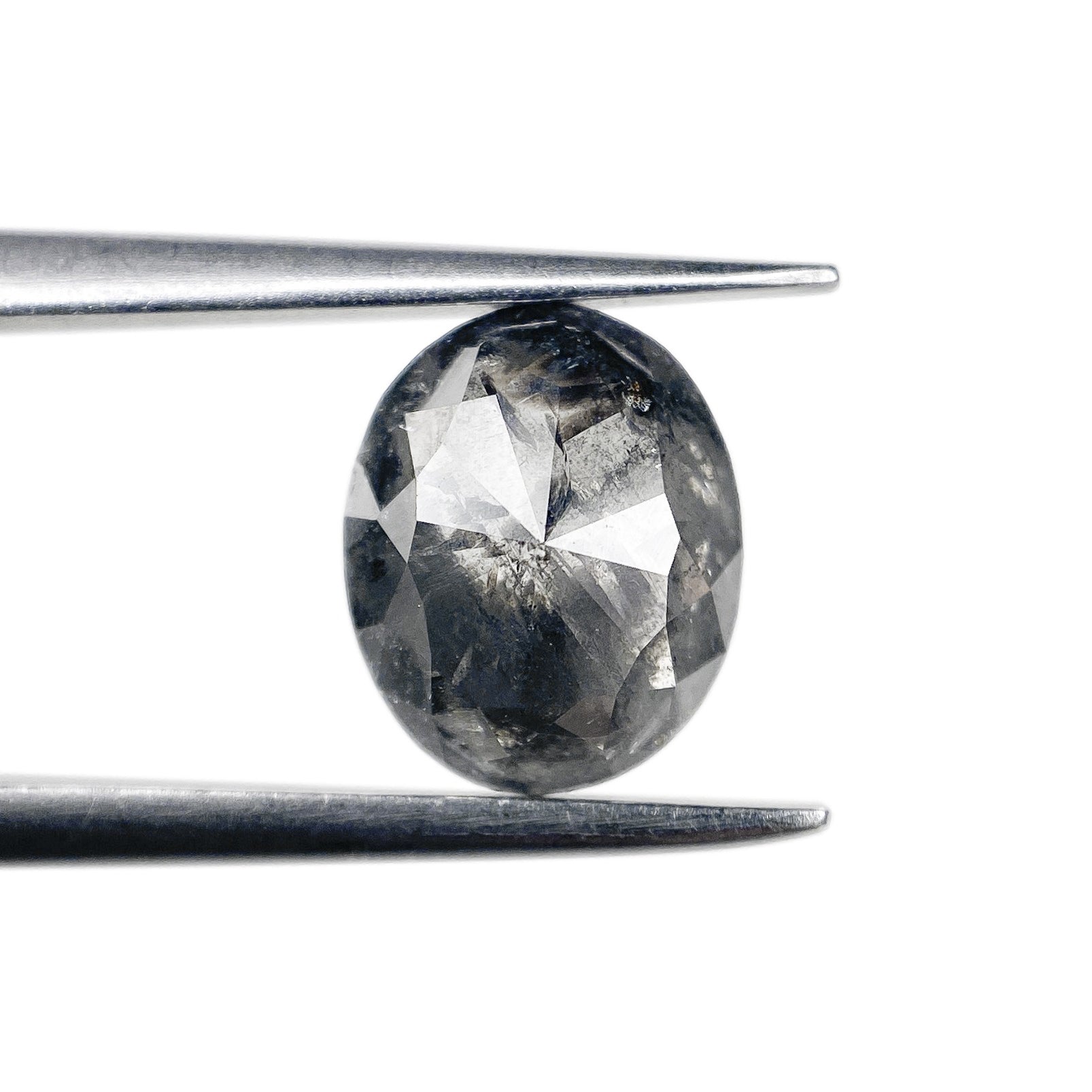 1.52ct | Salt & Pepper Oval Shape Rose Cut Diamond