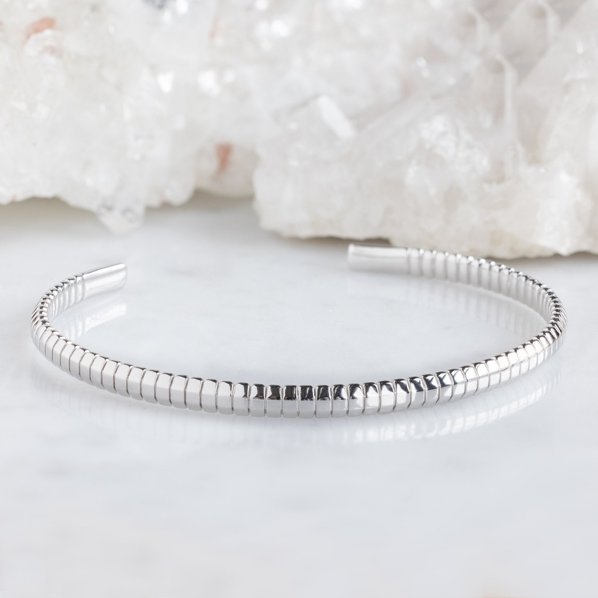 Alexis Russell  Bracelets / Anklets Fluted Cuff Bracelet | Sterling Silver