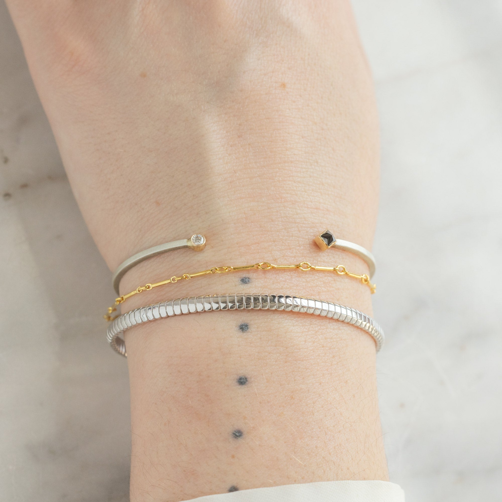 Alexis Russell  Bracelets / Anklets Fluted Cuff Bracelet | Sterling Silver