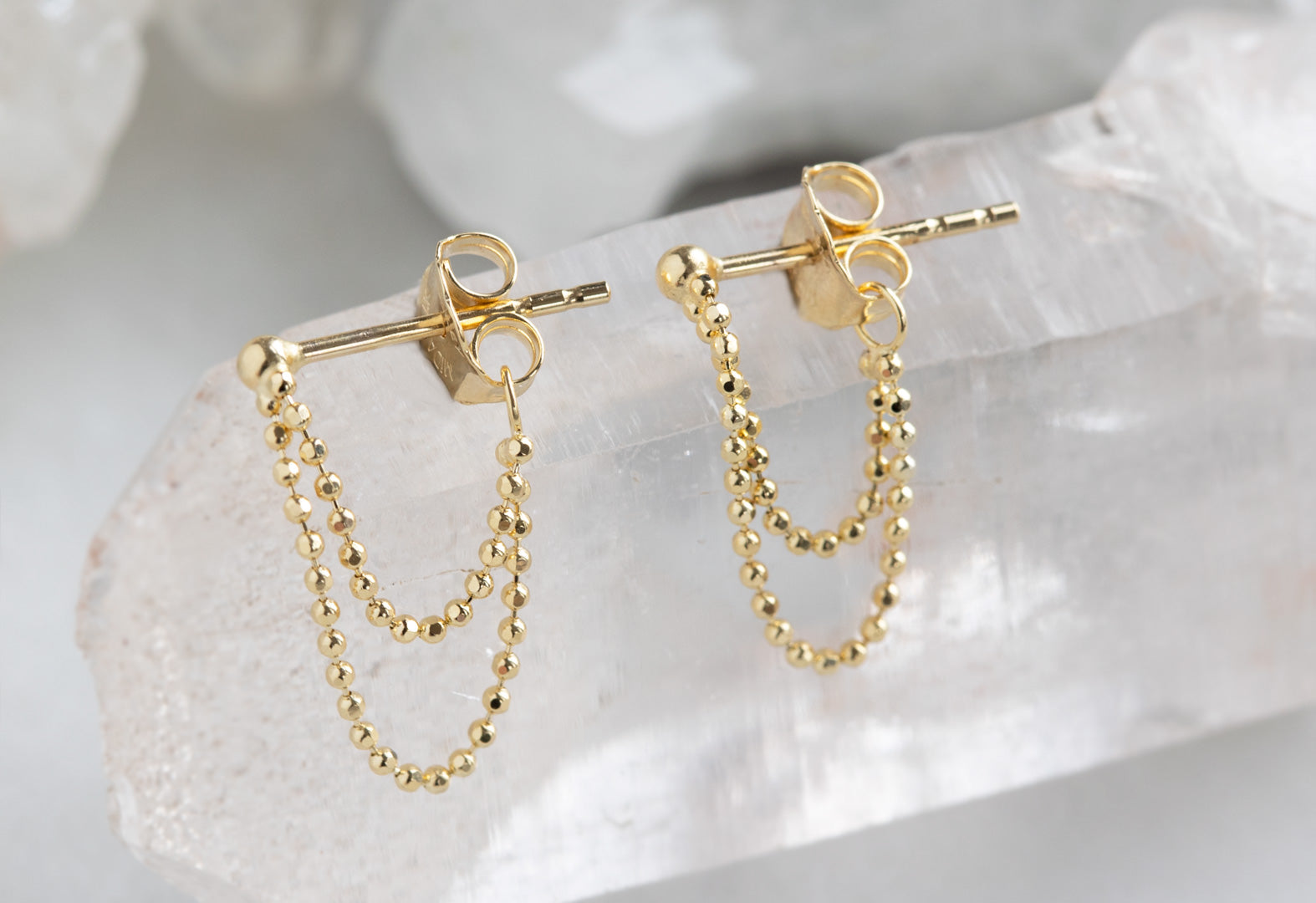 Buy 1 Pair Sterling Silver Tiny Dot Ear Threader Chain Earrings, Tiny Ball  Earrings, Gold Chain Earring, Minimalist Dainty Dangle Drop Earrings Online  in India - Etsy