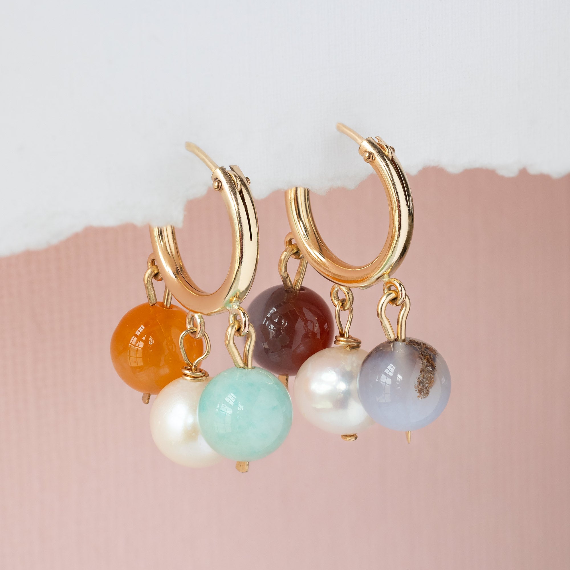 Alexis Russell  Earrings Earthy Gumball Hoop Earrings | Yellow Gold