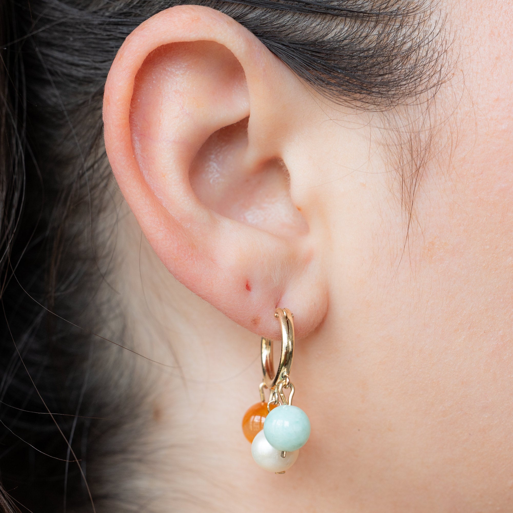 Alexis Russell  Earrings Earthy Gumball Hoop Earrings | Yellow Gold
